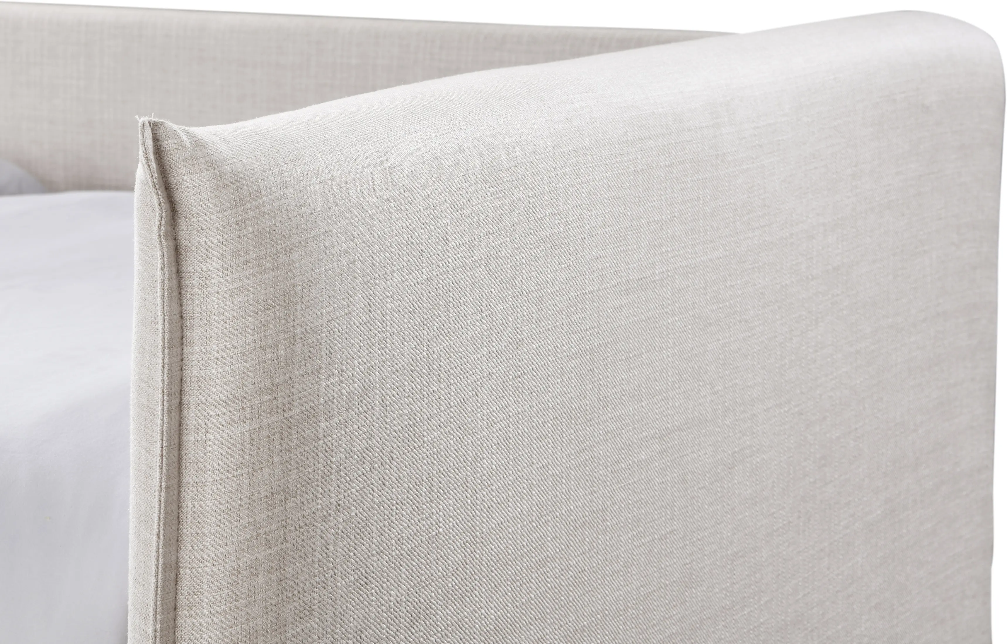 Colton Cream Textured Linen Twin Daybed with Trundle-6