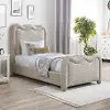 Gavin Beige Chenille Upholstered Twin Bed