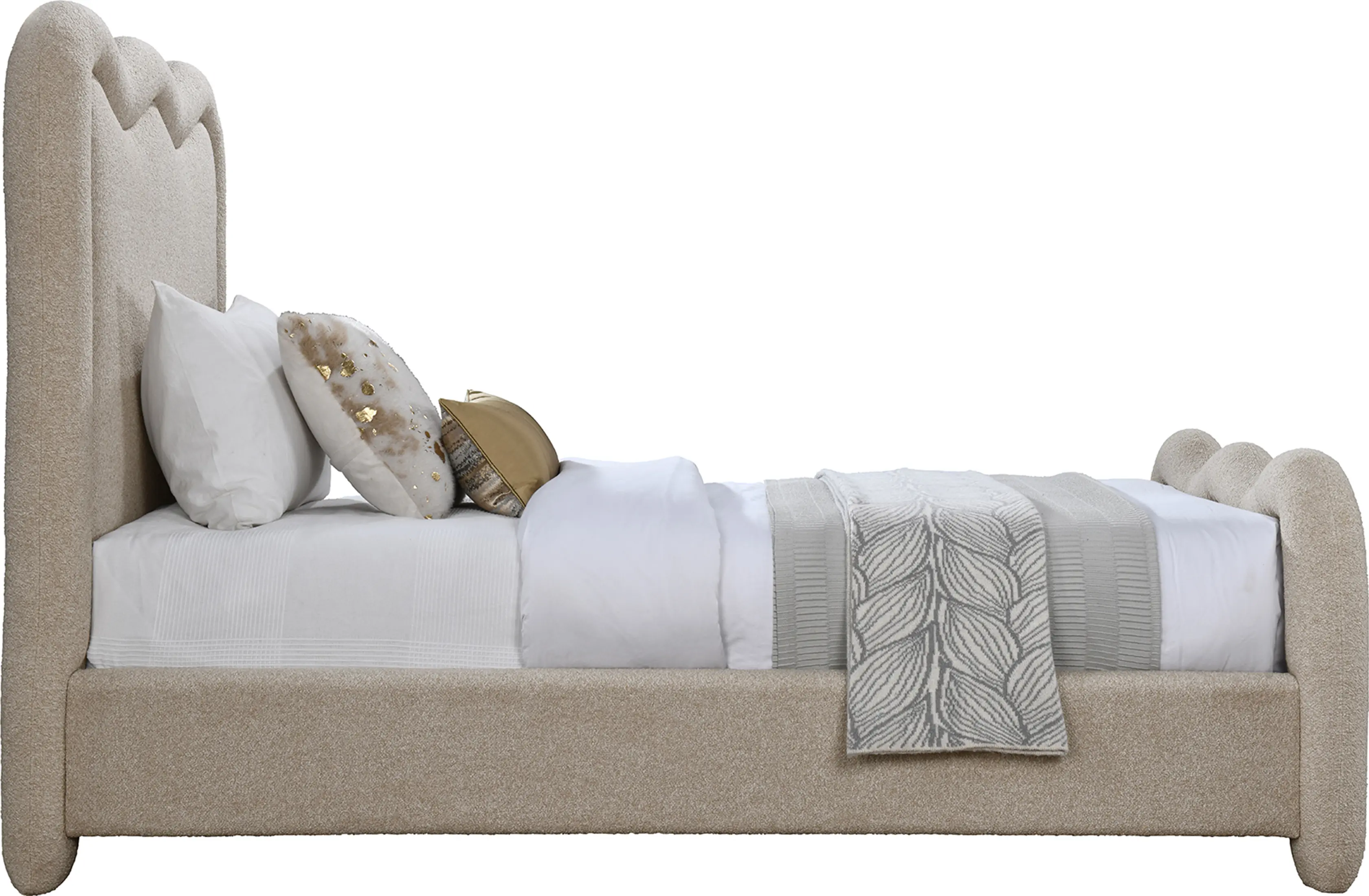 Gavin Beige Chenille Upholstered Twin Bed-4