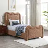 Gavin Cognac Chenille Upholstered Twin Bed