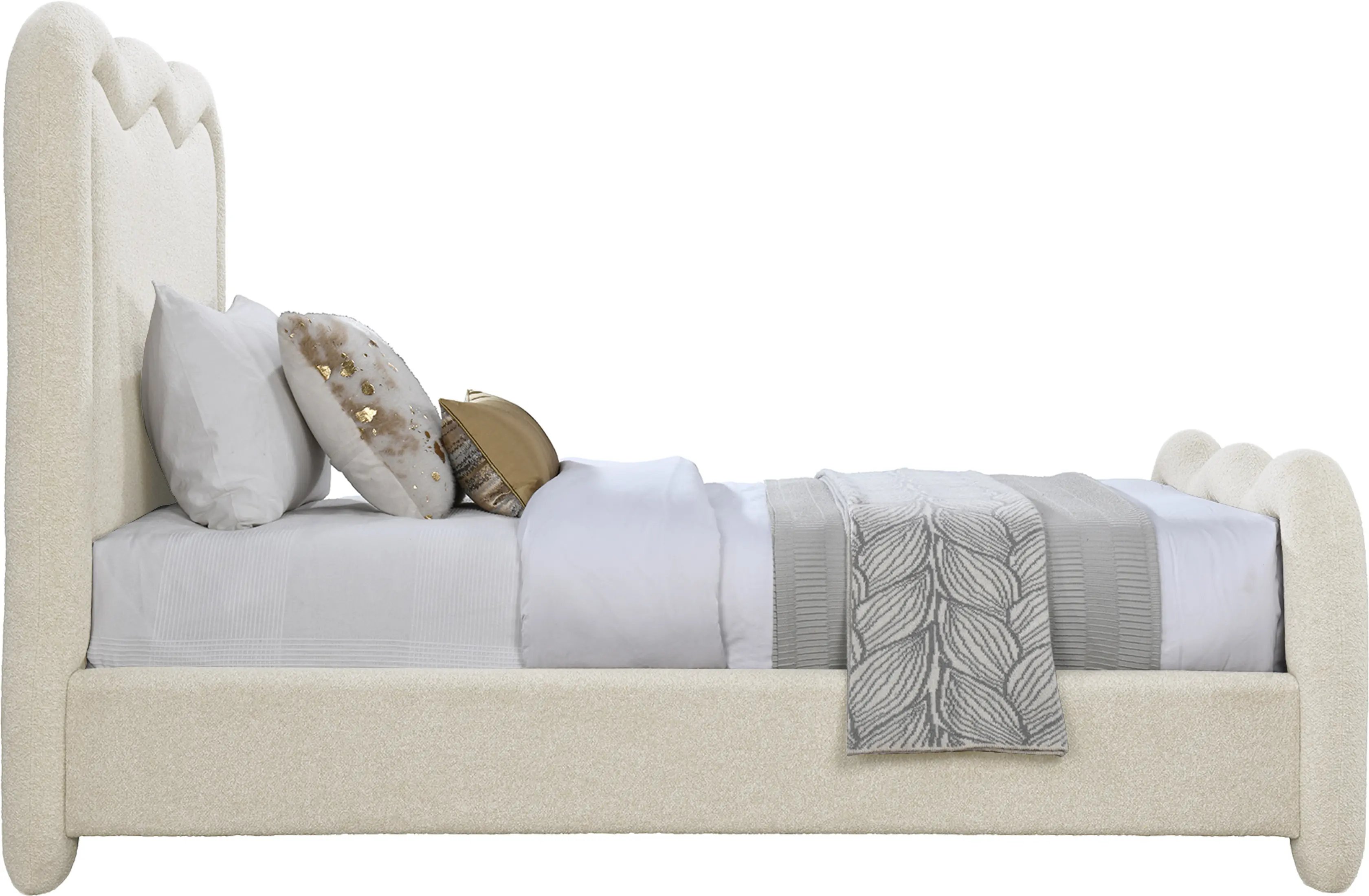 Gavin Cream Chenille Upholstered Twin Bed-4