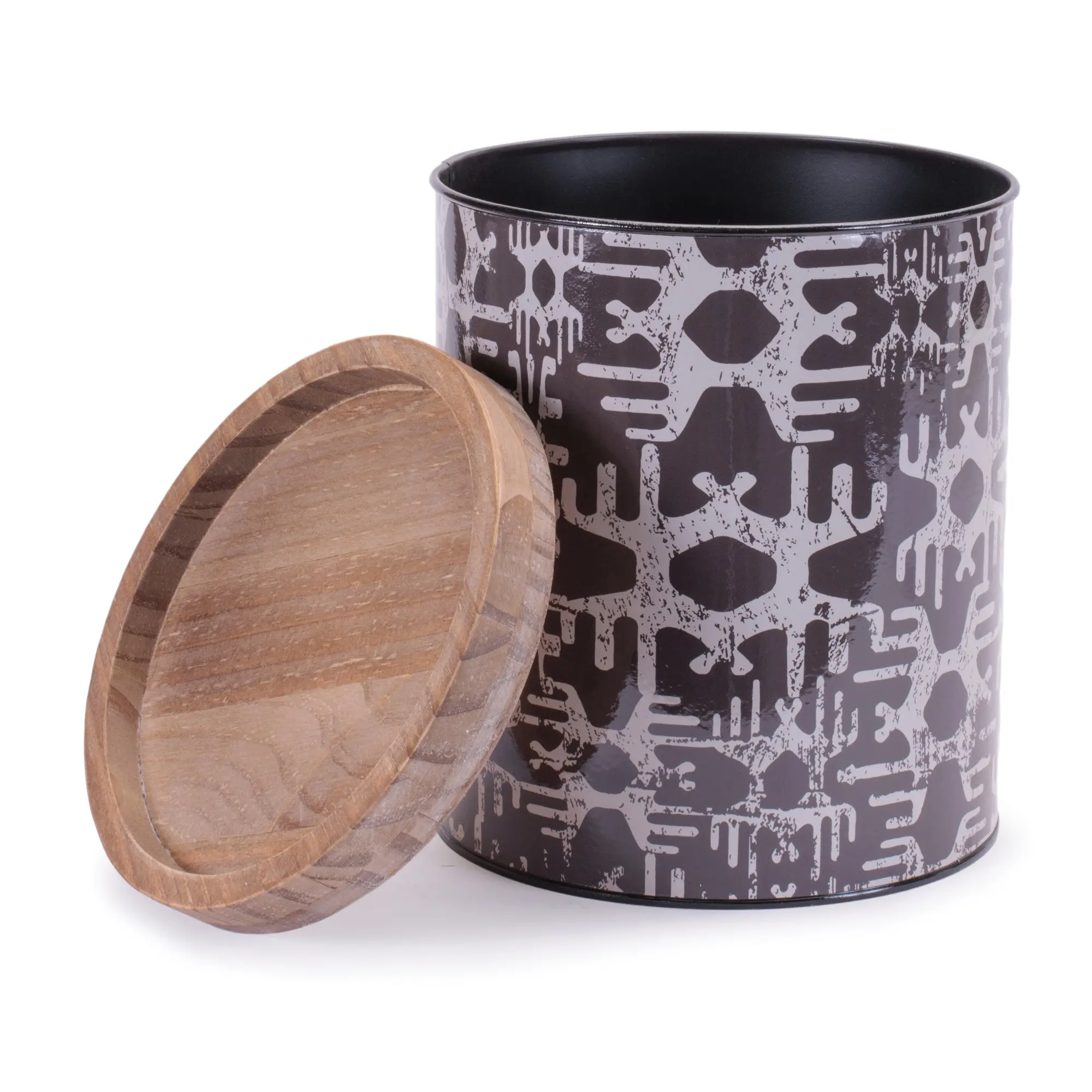 Large Iron and Wood Canister-2