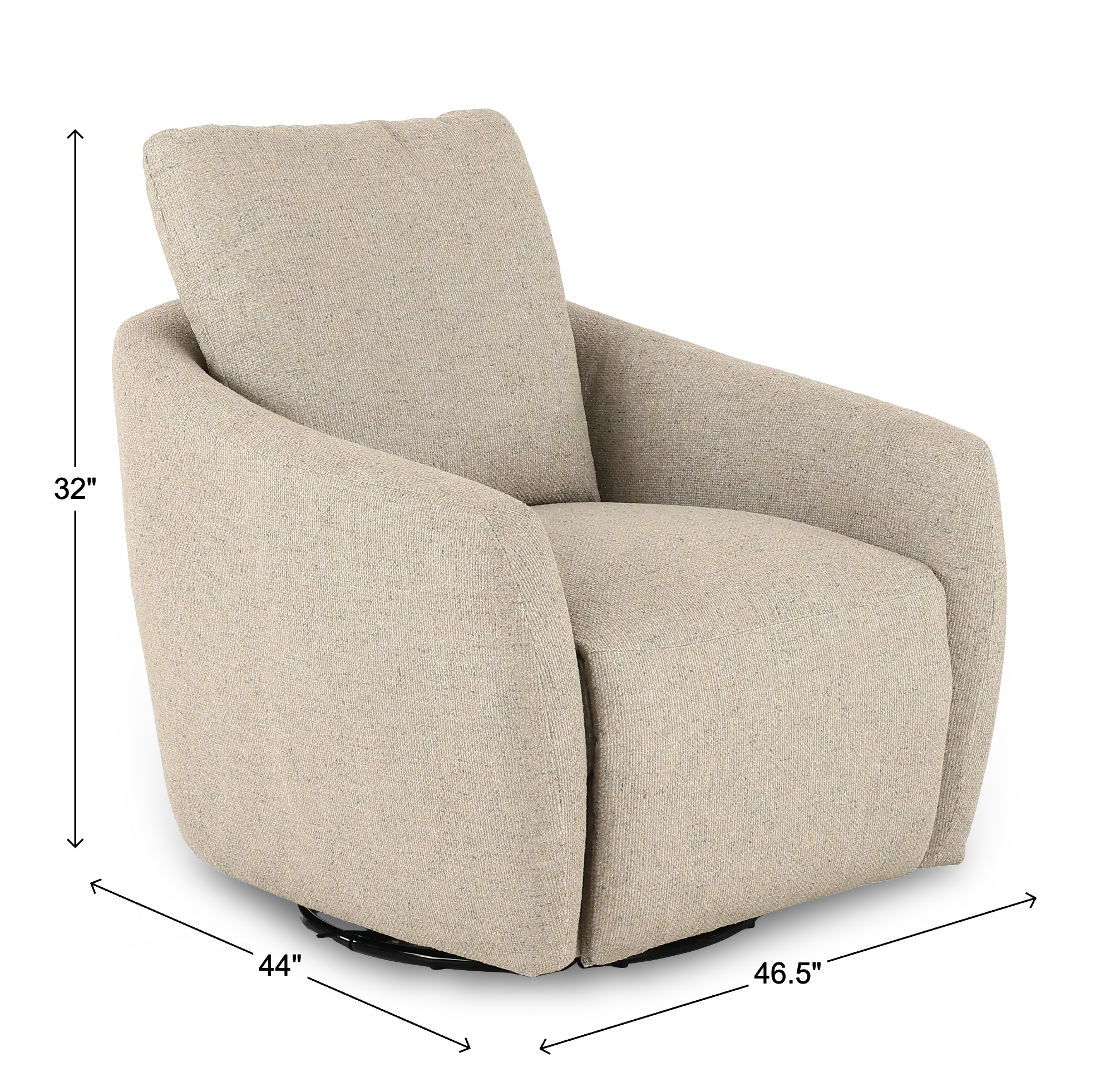 Stone Gray Power Swivel Recliner-3