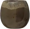 AH2644 Stoneware Brown and Caramel Glazed Planter