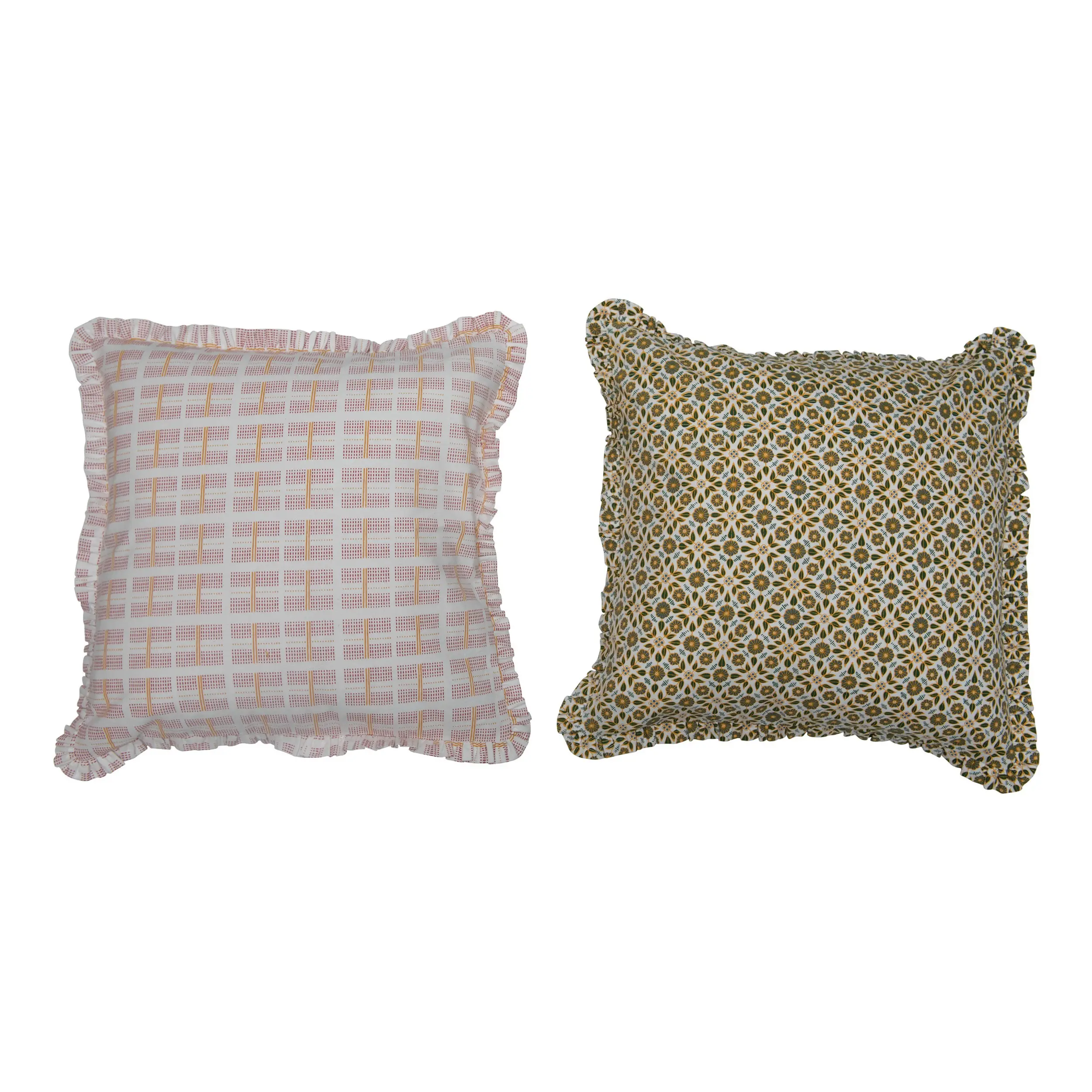 DF5260A Assorted 20 Cotton Printed Pillow with Ruffled Edge-1