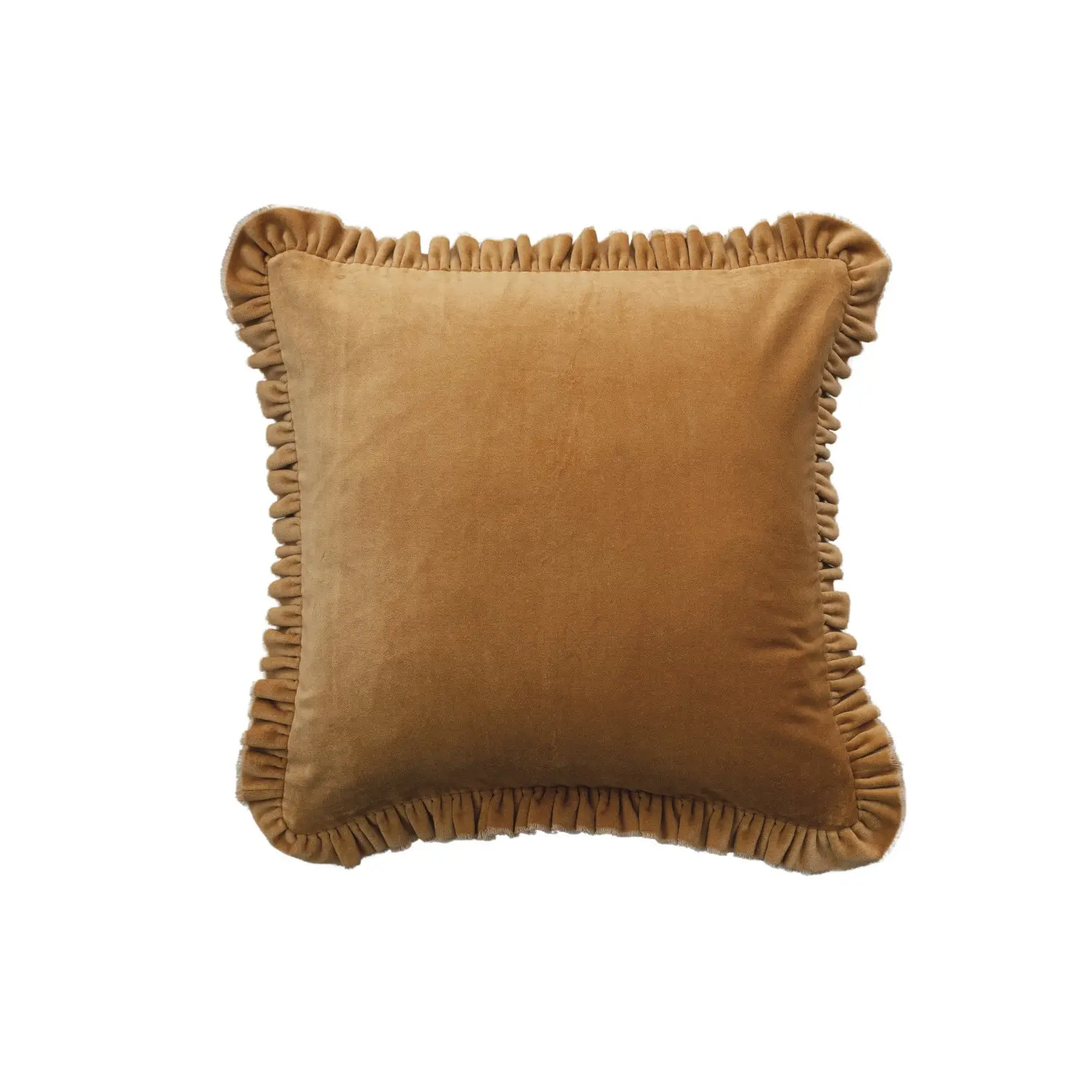 DF9475 Brown Cotton Velvet Pillow-1