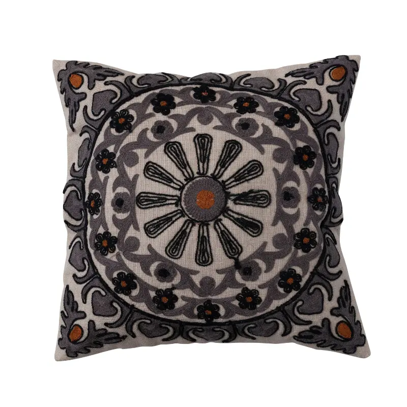 Cotton Pillow with Embroidery