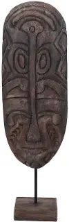 DF5626 Hand-Carved Mango Wood Mask on Stand
