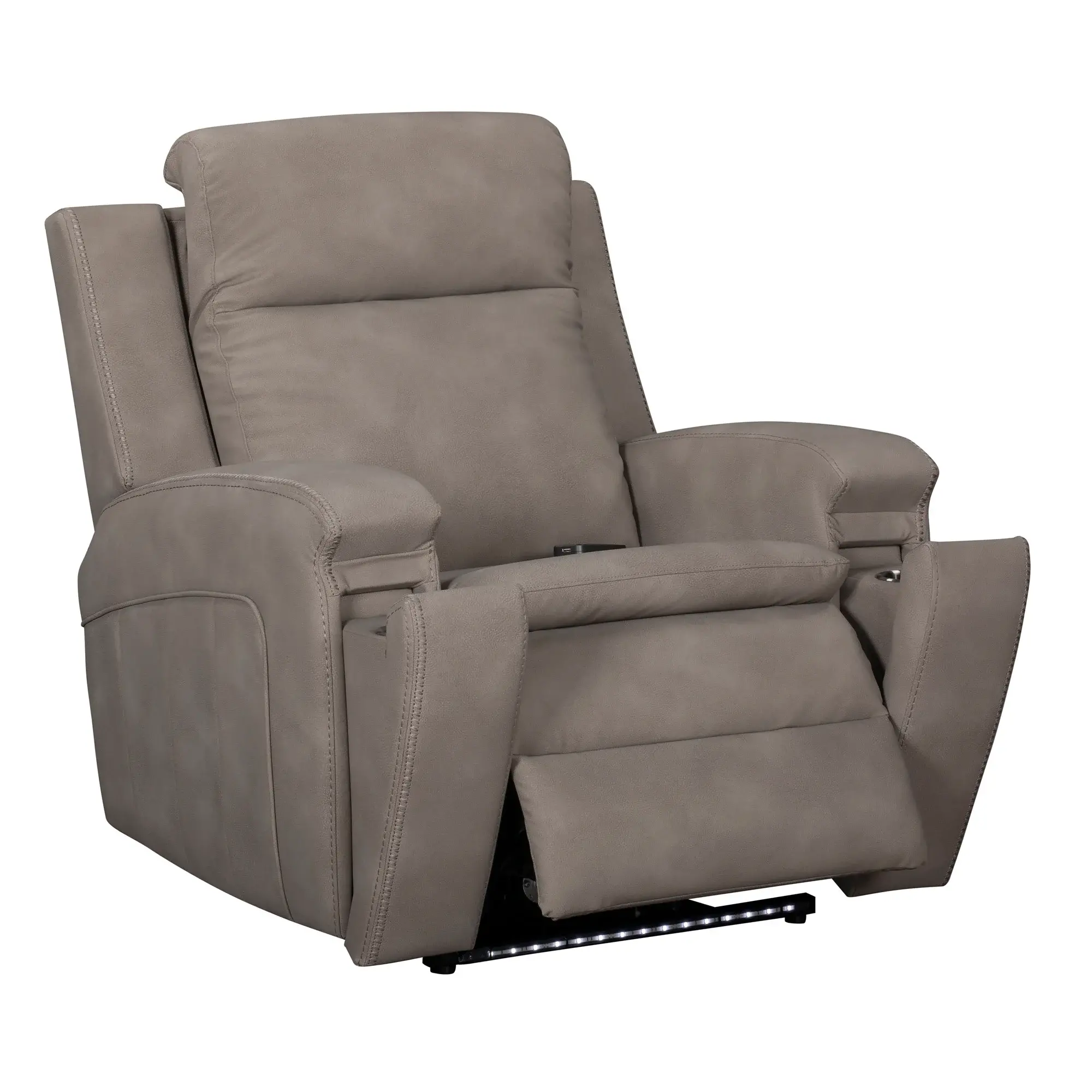 Armstrong Taupe Power Recliner with Heat and Massage-3
