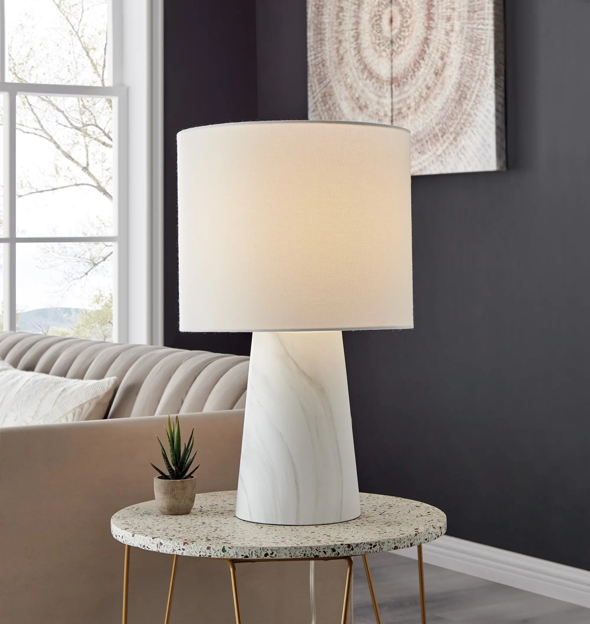 White Marble Table Lamp-2