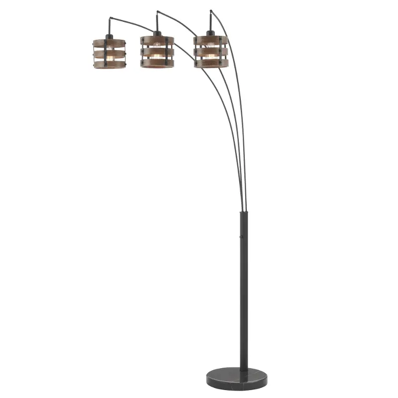 Black Three Light Arch Lamp