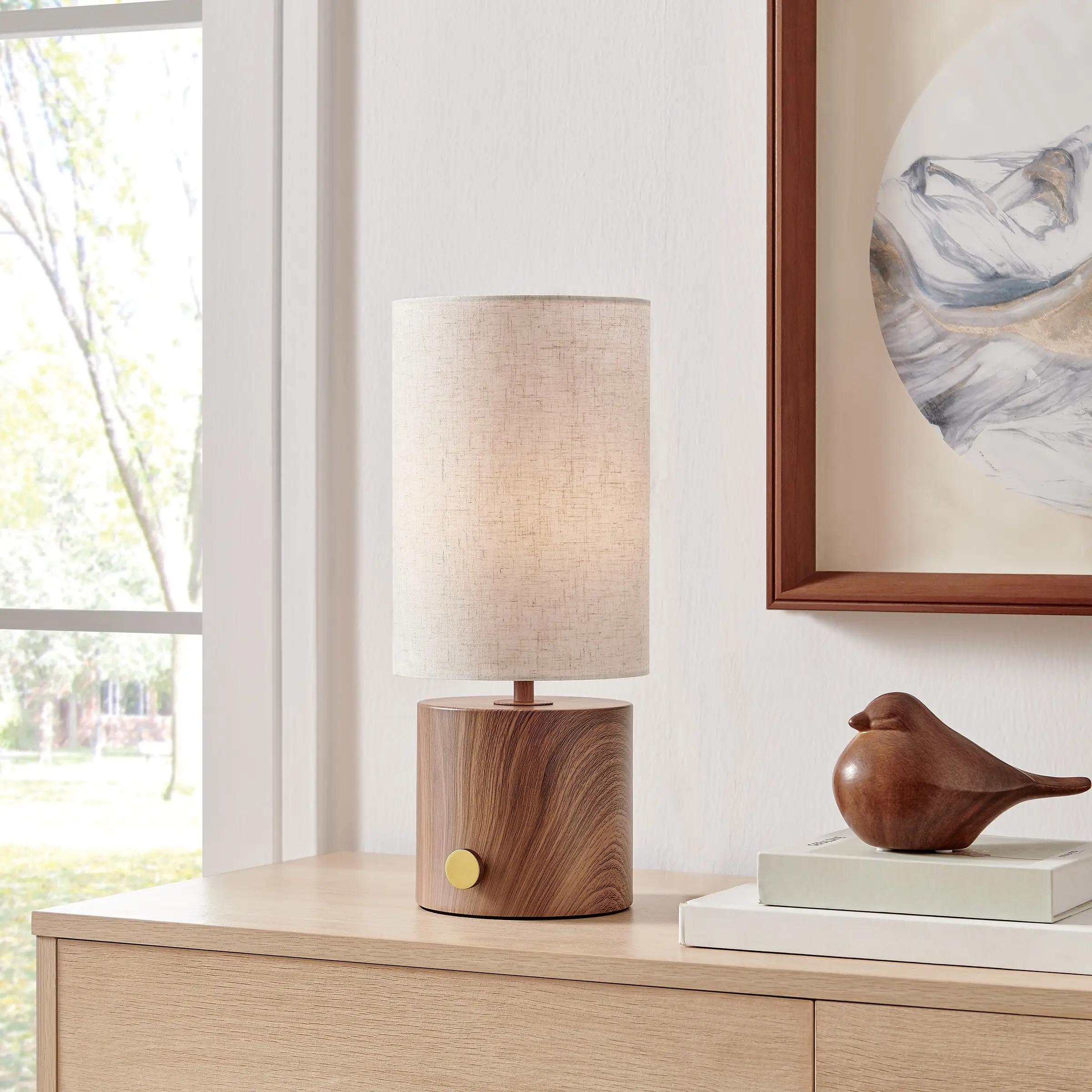 Brown Battery Powered Table Lamp-2