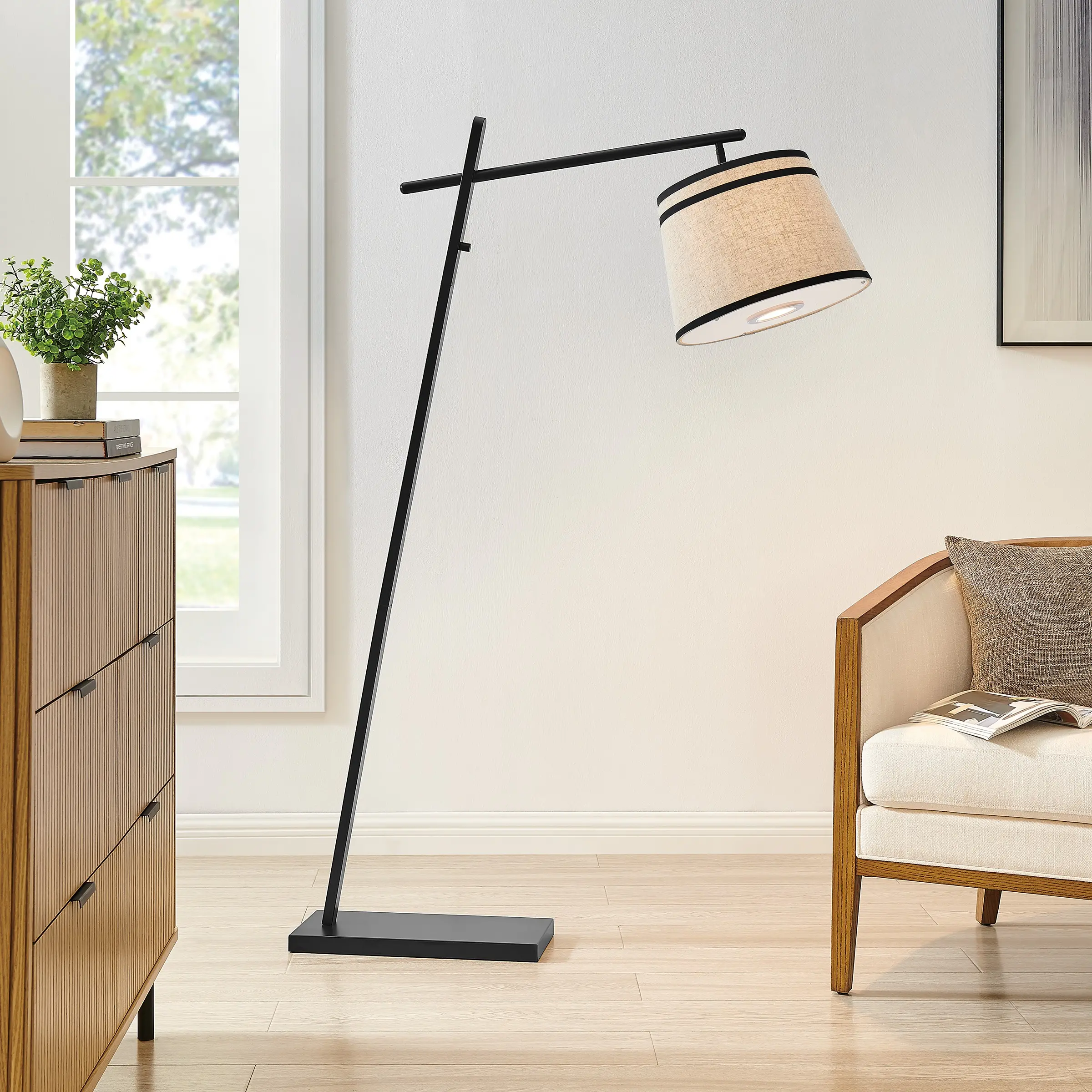 Black and Beige Floor Lamp-2