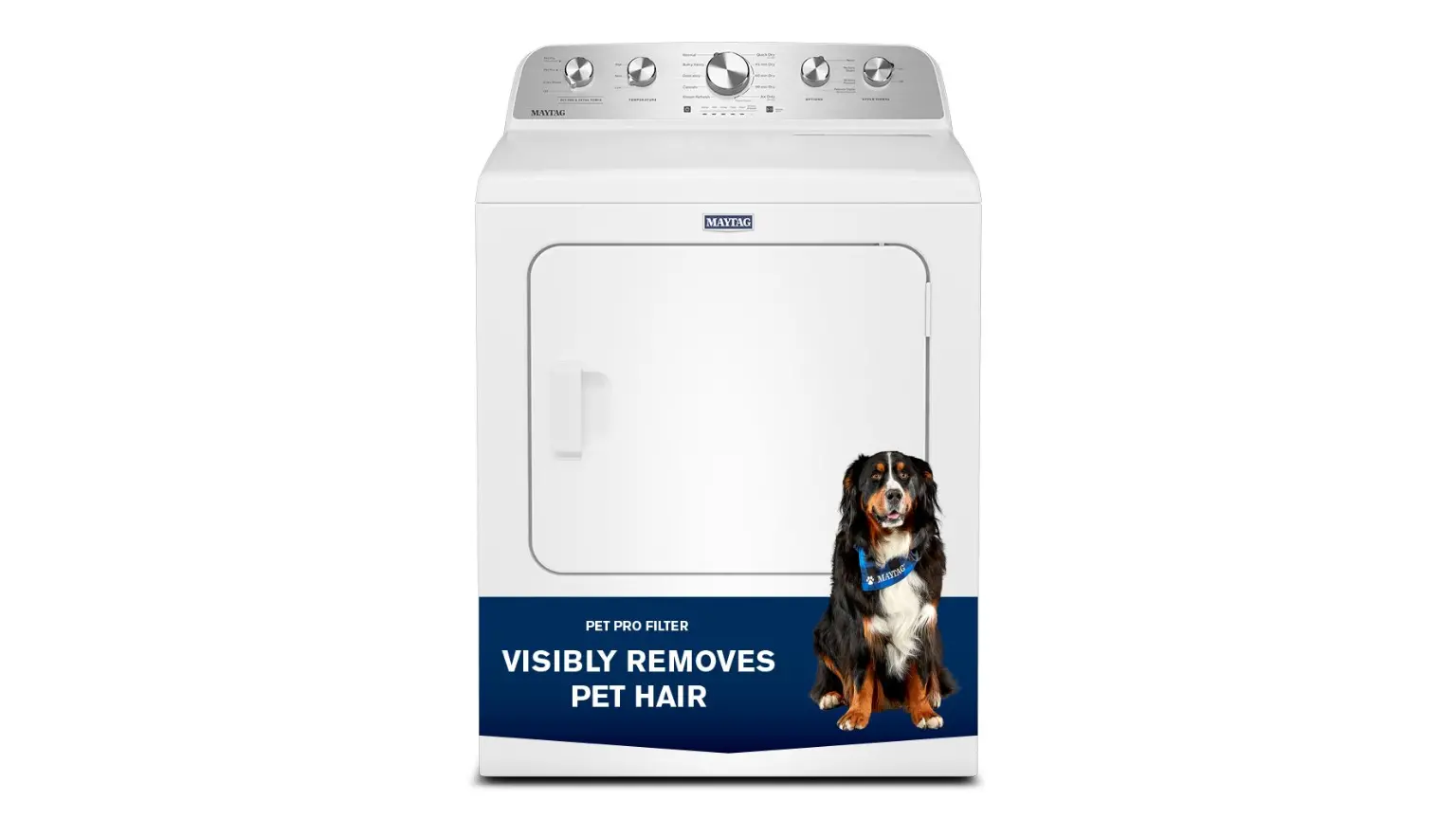 MED5605RW Maytag 7.0 Cu Ft Pet Pro Electric Dryer - White-2