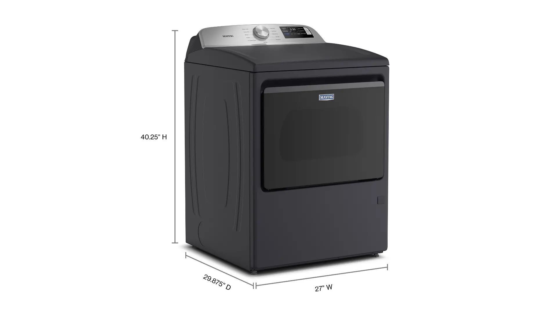 MED6205RF Maytag 7.4 Cu. Ft. Top Load Electric Dryer - Midnight Steel-3