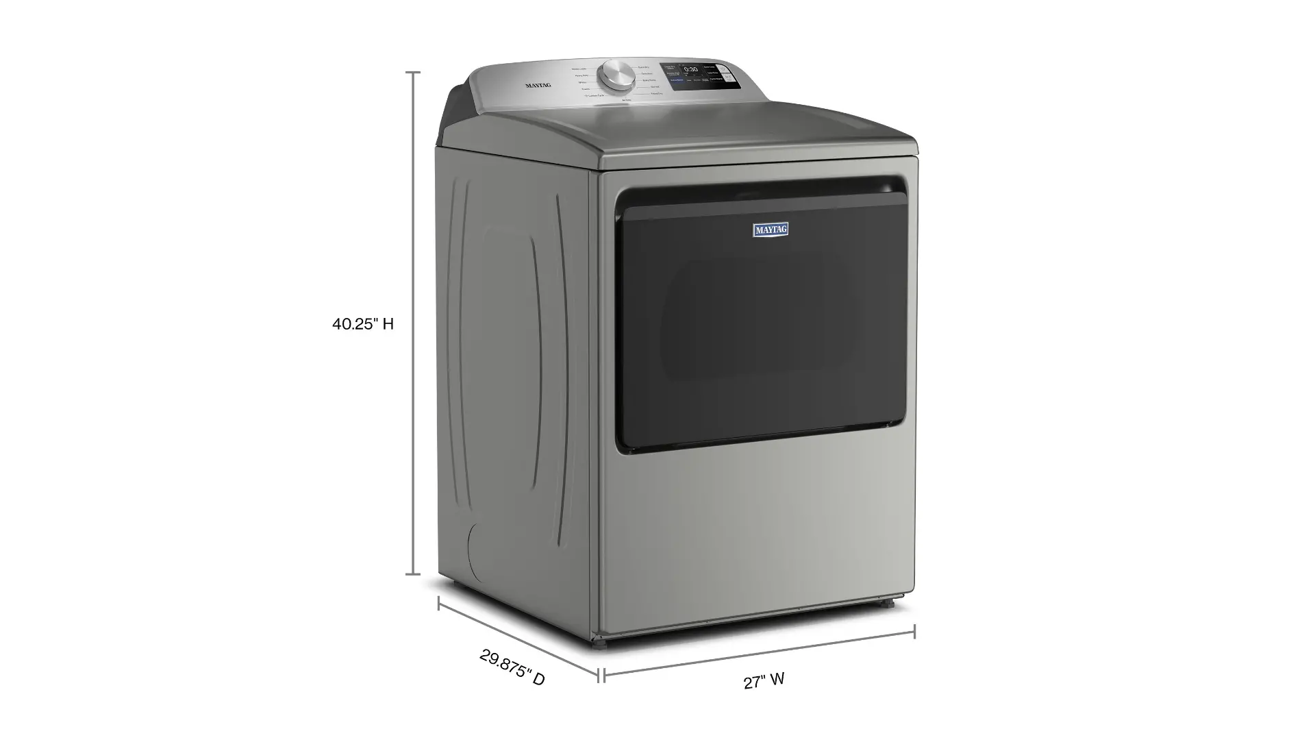 MED6205RR Maytag 7.4 Cu. Ft. Top Load Electric Dryer - Silver-3