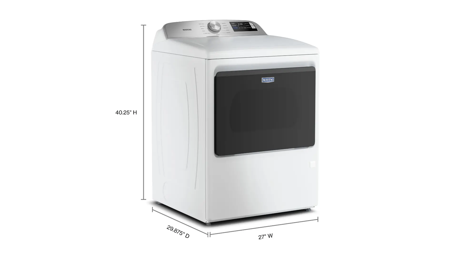 MED6205RW Maytag 7.4 Cu. Ft. Top Load Electric Dryer - White-3