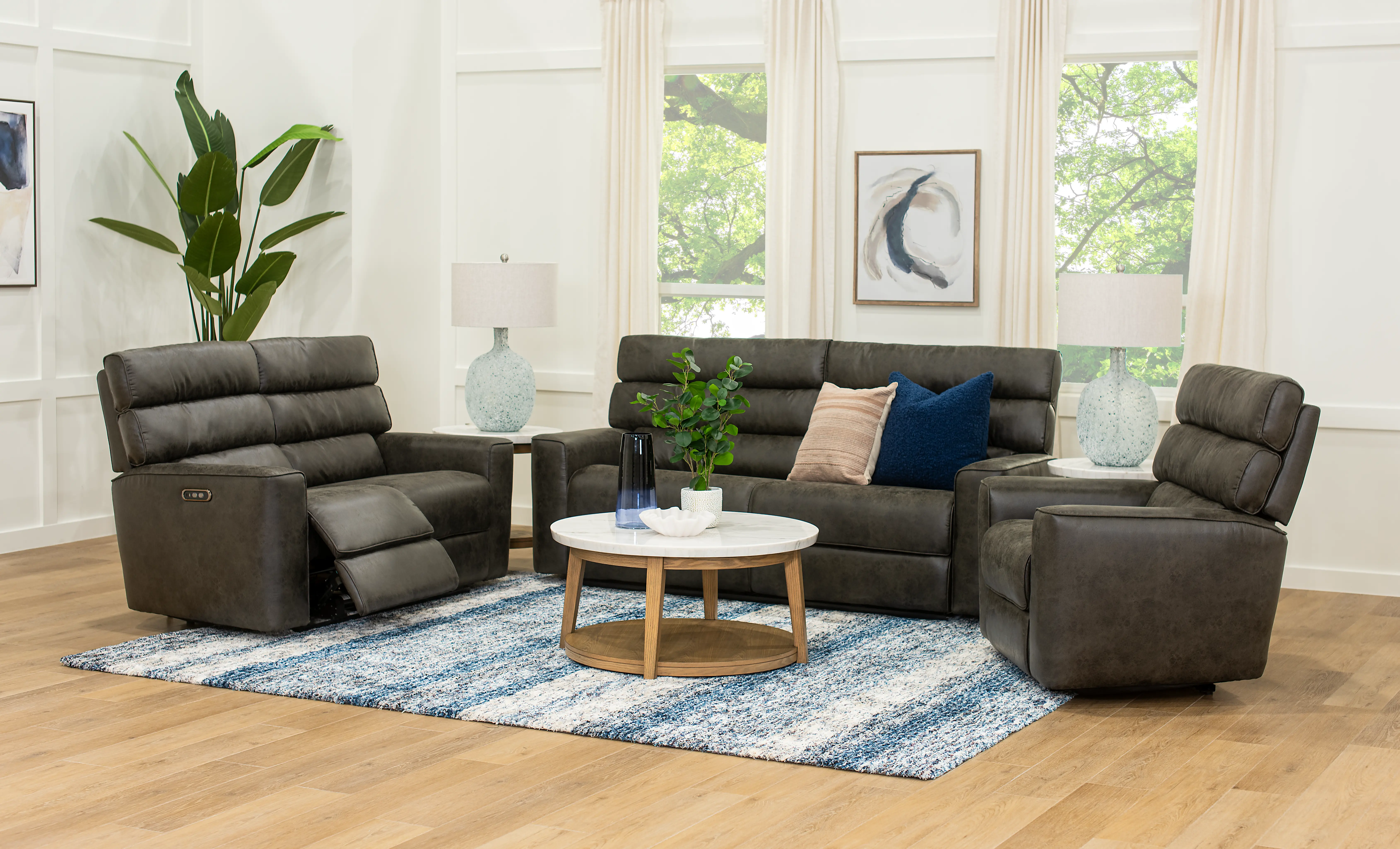Killian Dark Brown Power Reclining Sofa-2