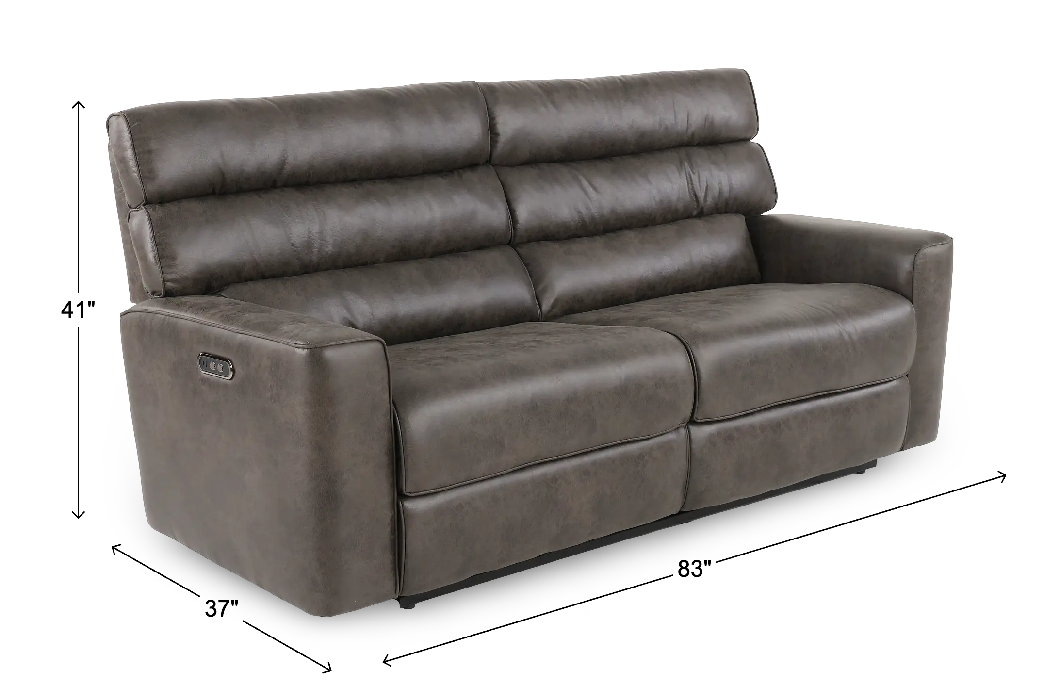 Killian Dark Brown Power Reclining Sofa-3