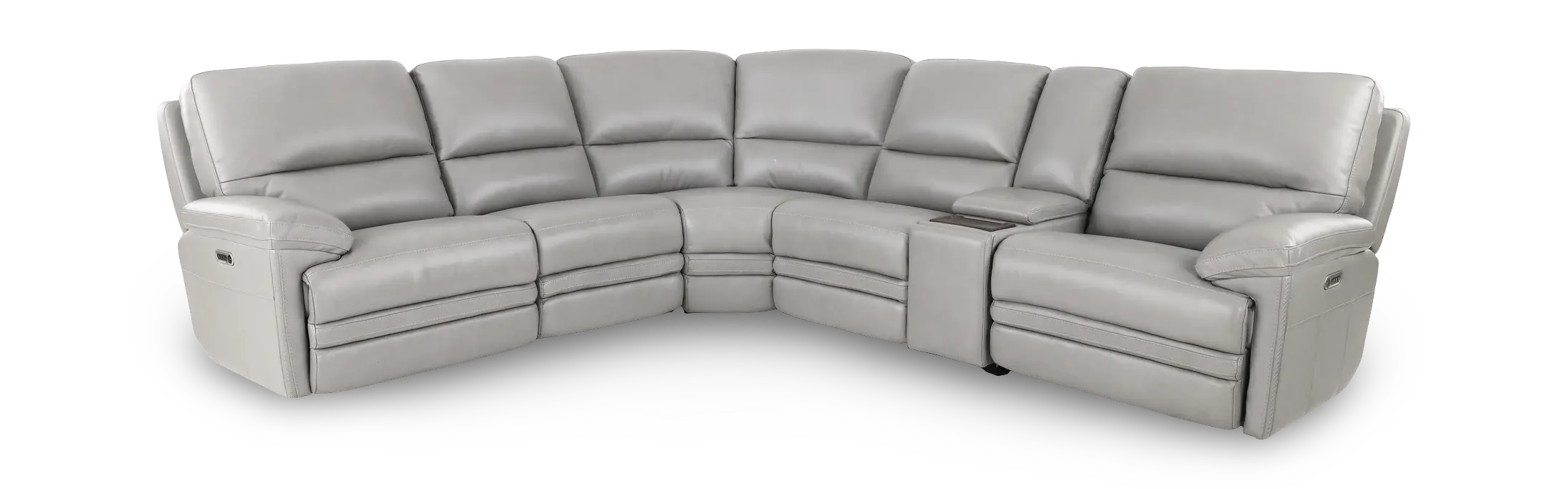 David Gray 6-Piece Power Reclining Sectional with Power Headrest and Lumbar-1