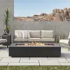 Aegean 70 Rectangle Gas Fire Pit Table in Black