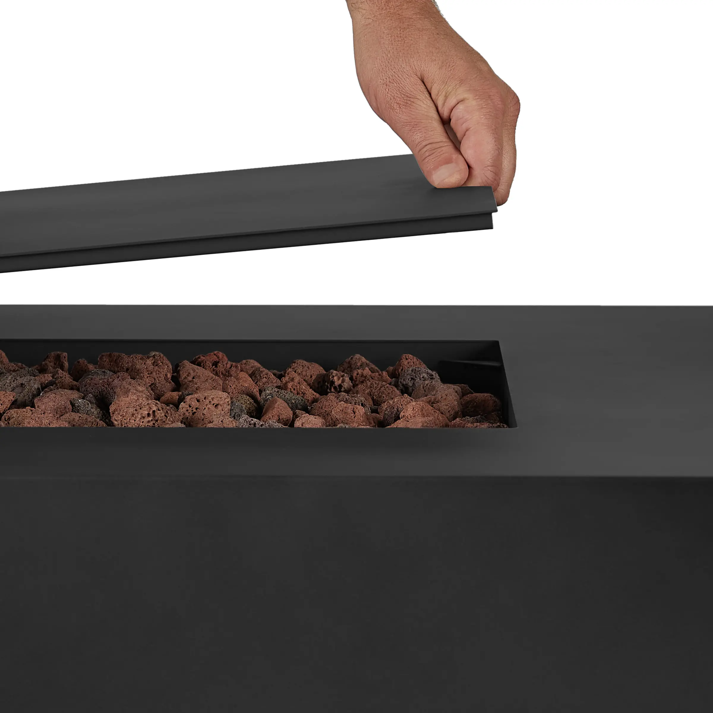 C9814LP-BLK Aegean 70 Rectangle Gas Fire Pit Table in Black-8