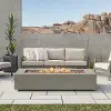 Aegean 70 Rectangle Gas Fire Pit Table in Mist Gray