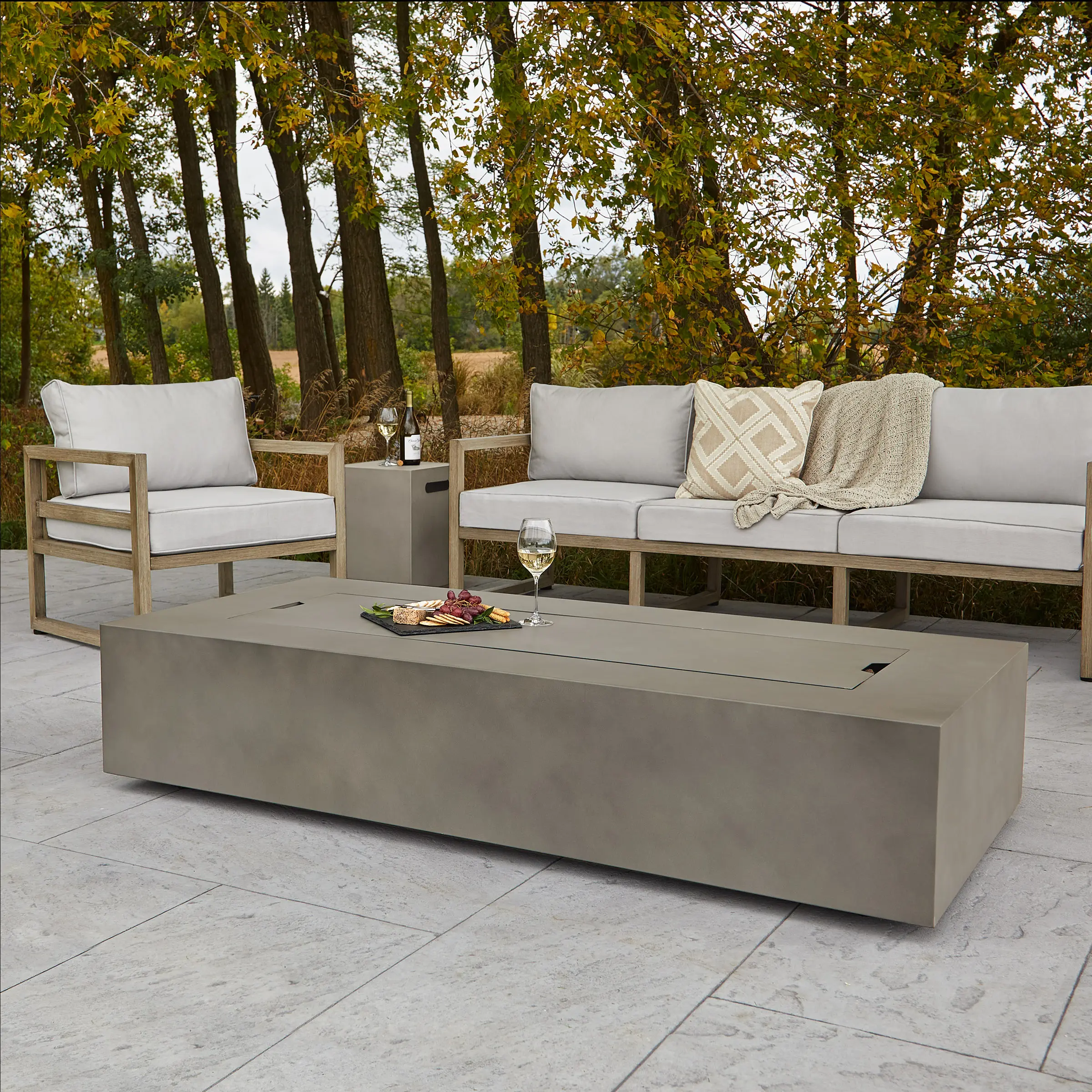 C9814LP-MGRY Aegean 70 Rectangle Gas Fire Pit Table in Mist Gray-2