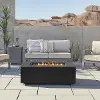 Aegean 50  Rectangle Gas Fire Pit Table in Black