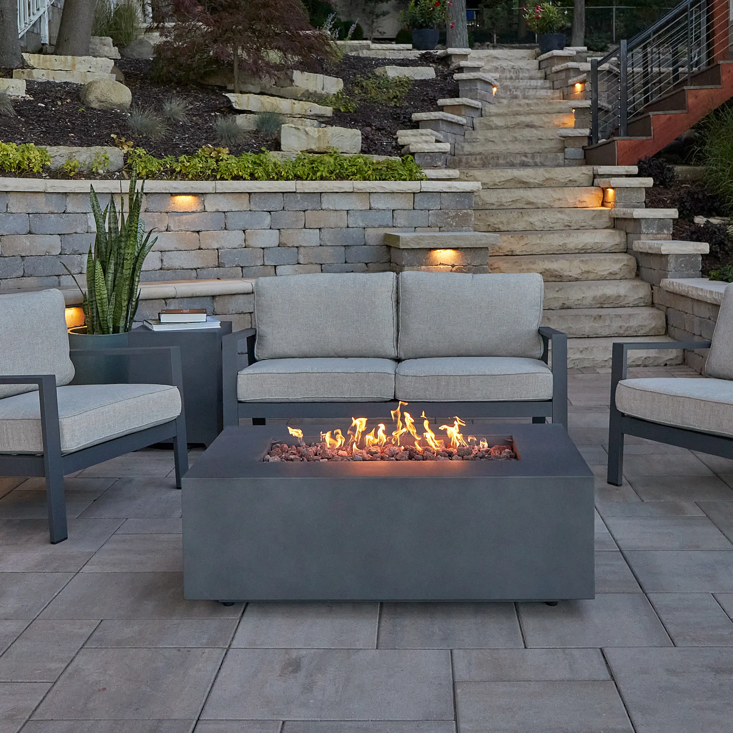 C9811LP-WSLT Aegean 42 Rectangle Gas Fire Pit Table in Weathered Slate-3