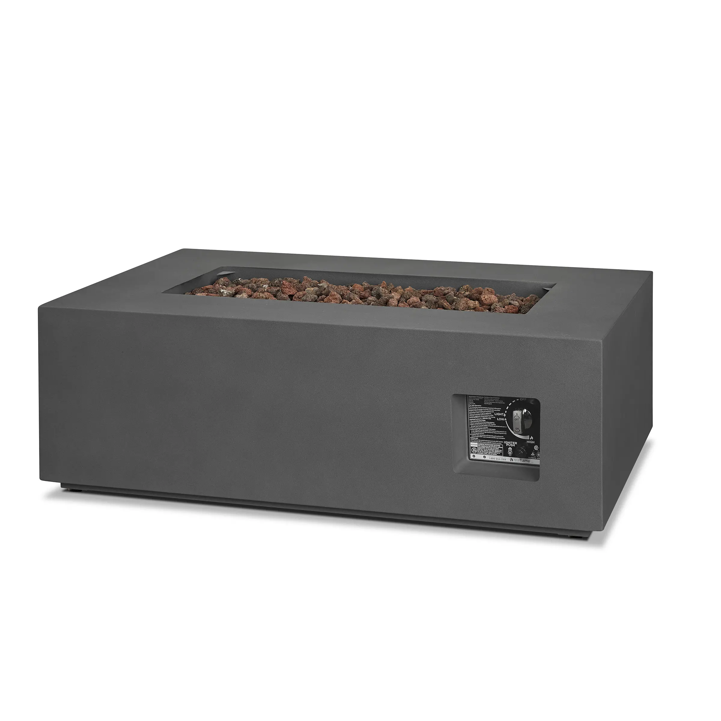 C9811LP-WSLT Aegean 42 Rectangle Gas Fire Pit Table in Weathered Slate-8