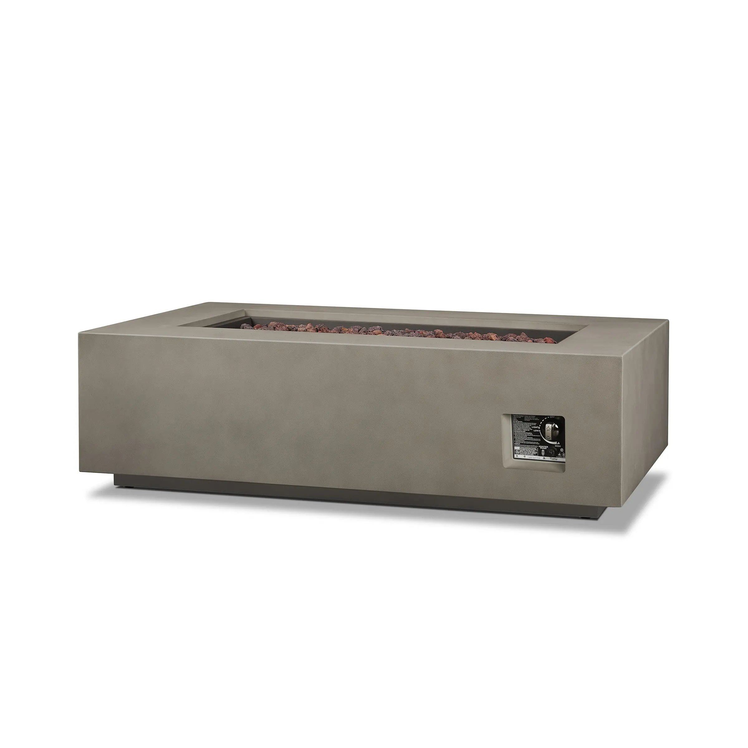 C9813LP-MGRY Aegean Mist Gray 50 Rectangle Gas Fire Pit Table-6