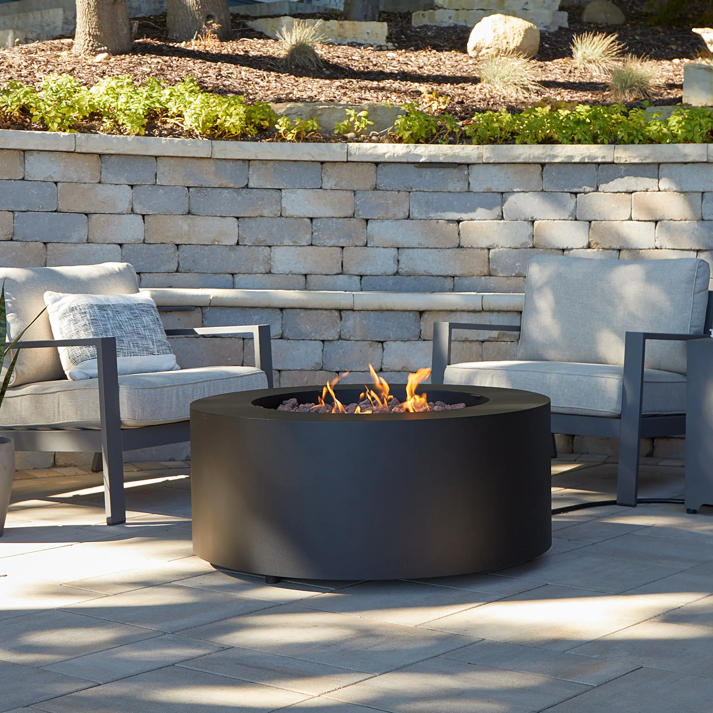C9815LP-BLK Aegean 36 Round Steel Gas Fire Pit Table in Black-2