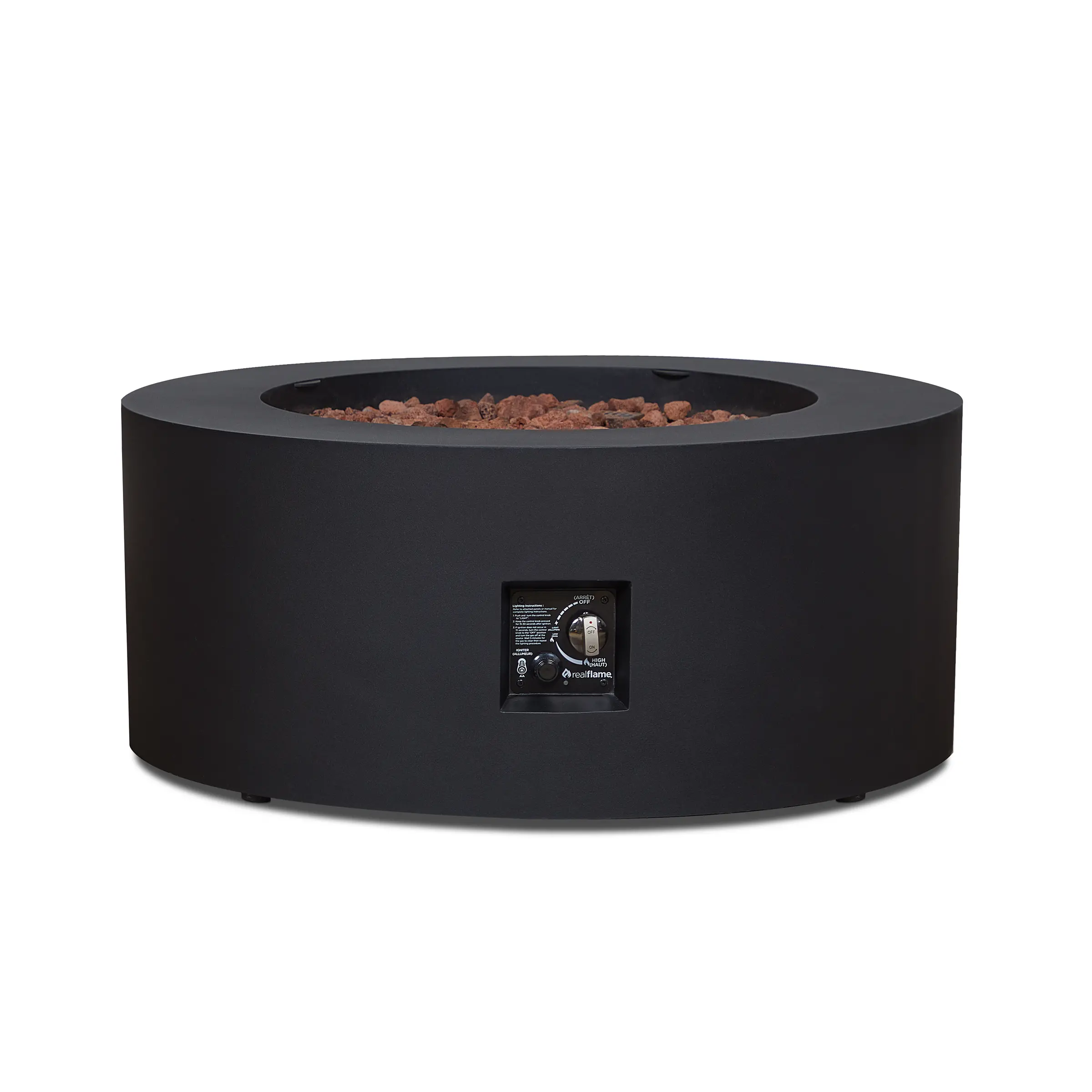C9815LP-BLK Aegean 36 Round Steel Gas Fire Pit Table in Black-8