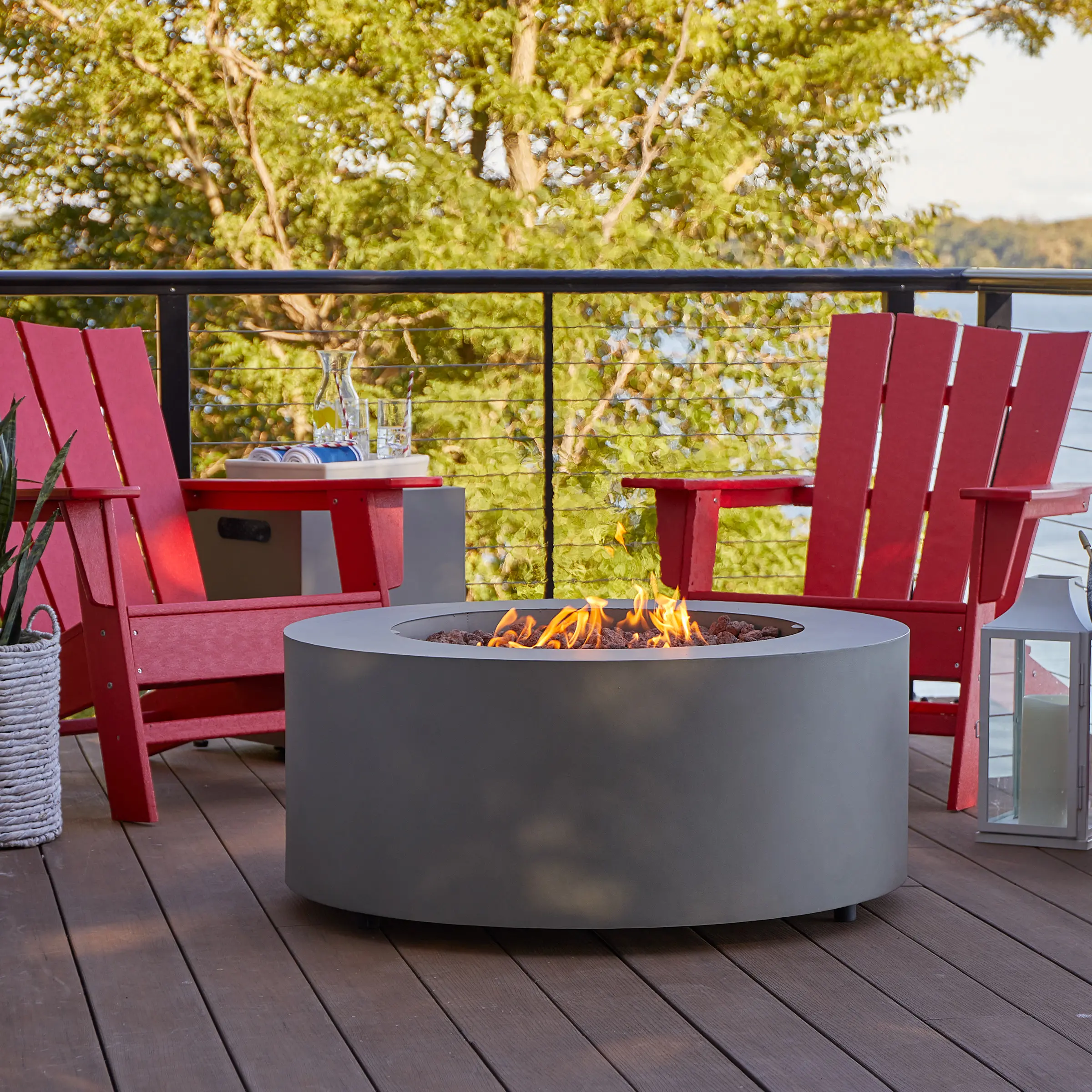 C9815LP-WSLT Aegean 36 Round Steel Gas Fire Pit Table in Weathered Slate-4