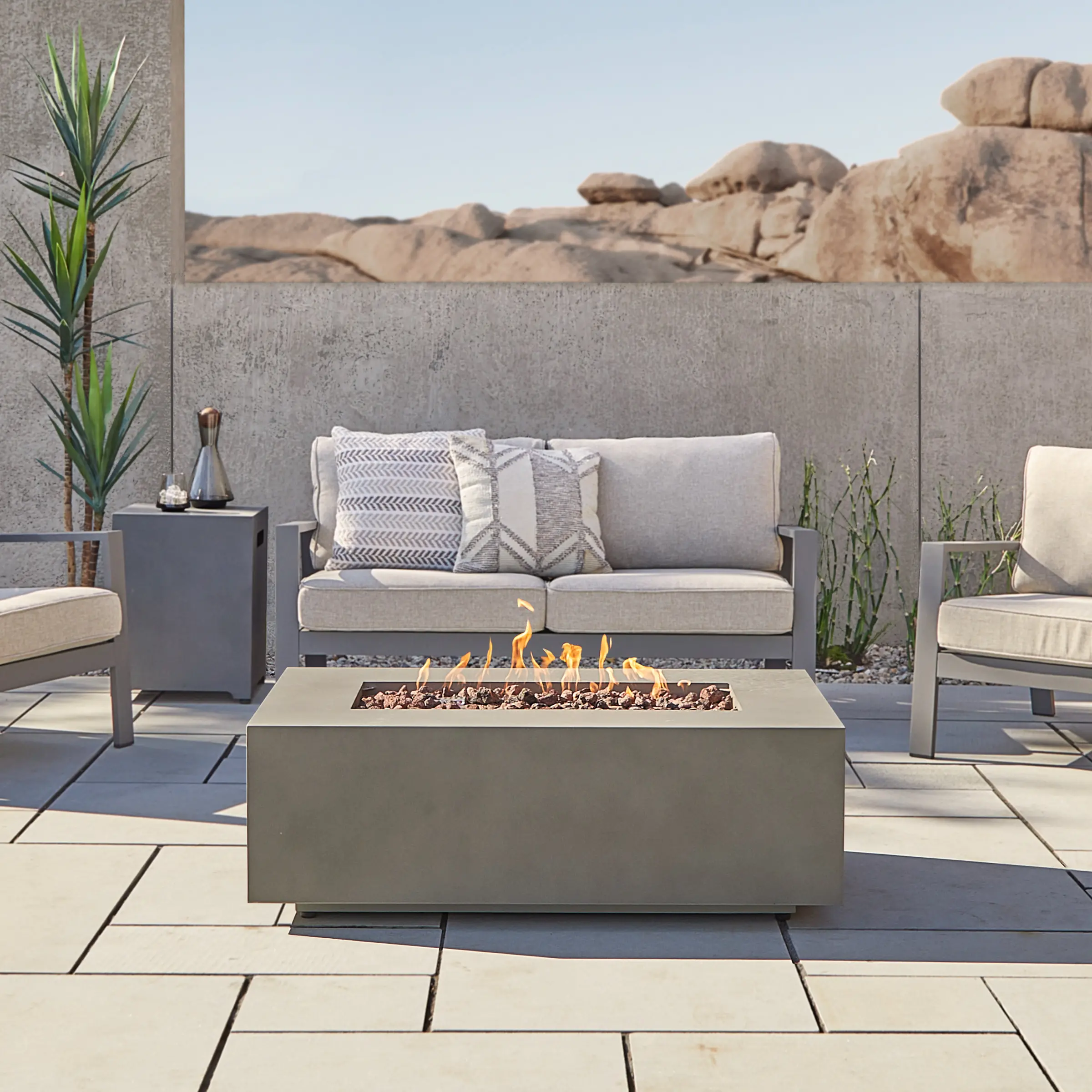 C9811LP-MGRY Aegean 42 Rectangle Gas Fire Pit Table in Mist Gray-2