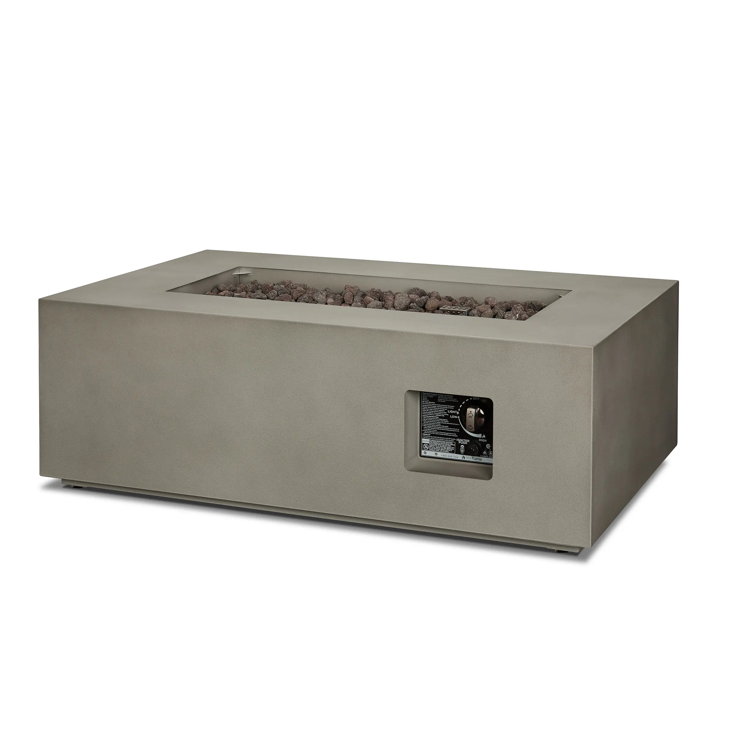 C9811LP-MGRY Aegean 42 Rectangle Gas Fire Pit Table in Mist Gray-6