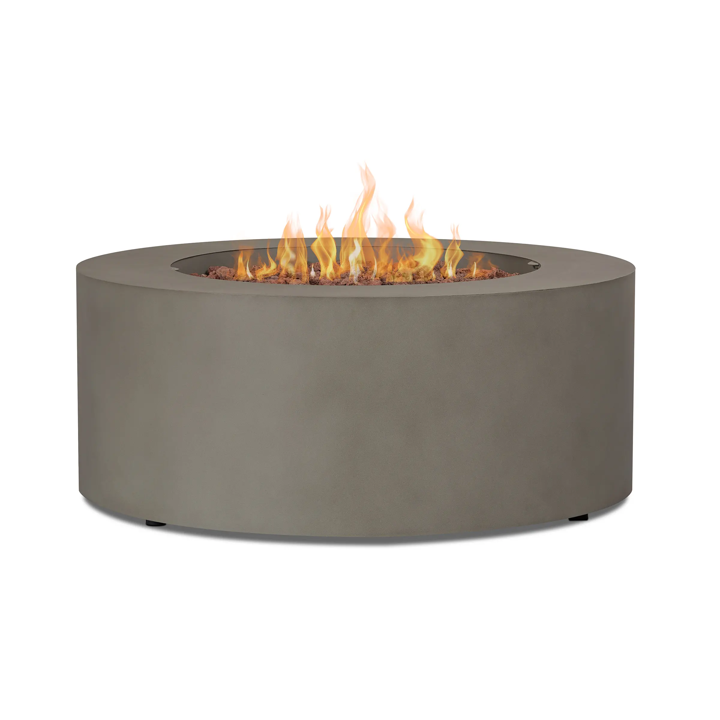 C9815LP-MGRY Aegean 36 Round Steel Gas Fire Pit Table in Mist Gray-1