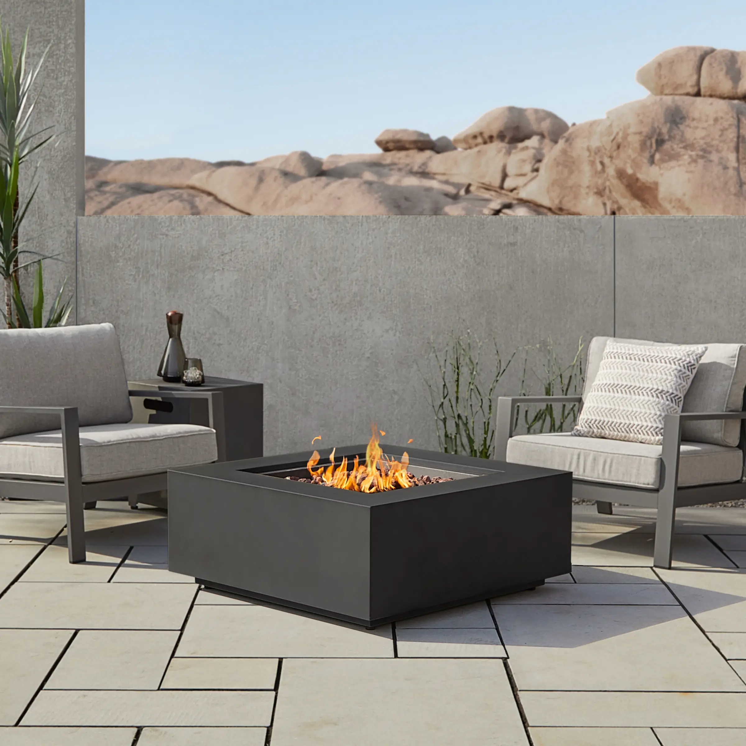 C9812LP-BLK Aegean 36 Square Steel Gas Fire Pit Table in Black-3