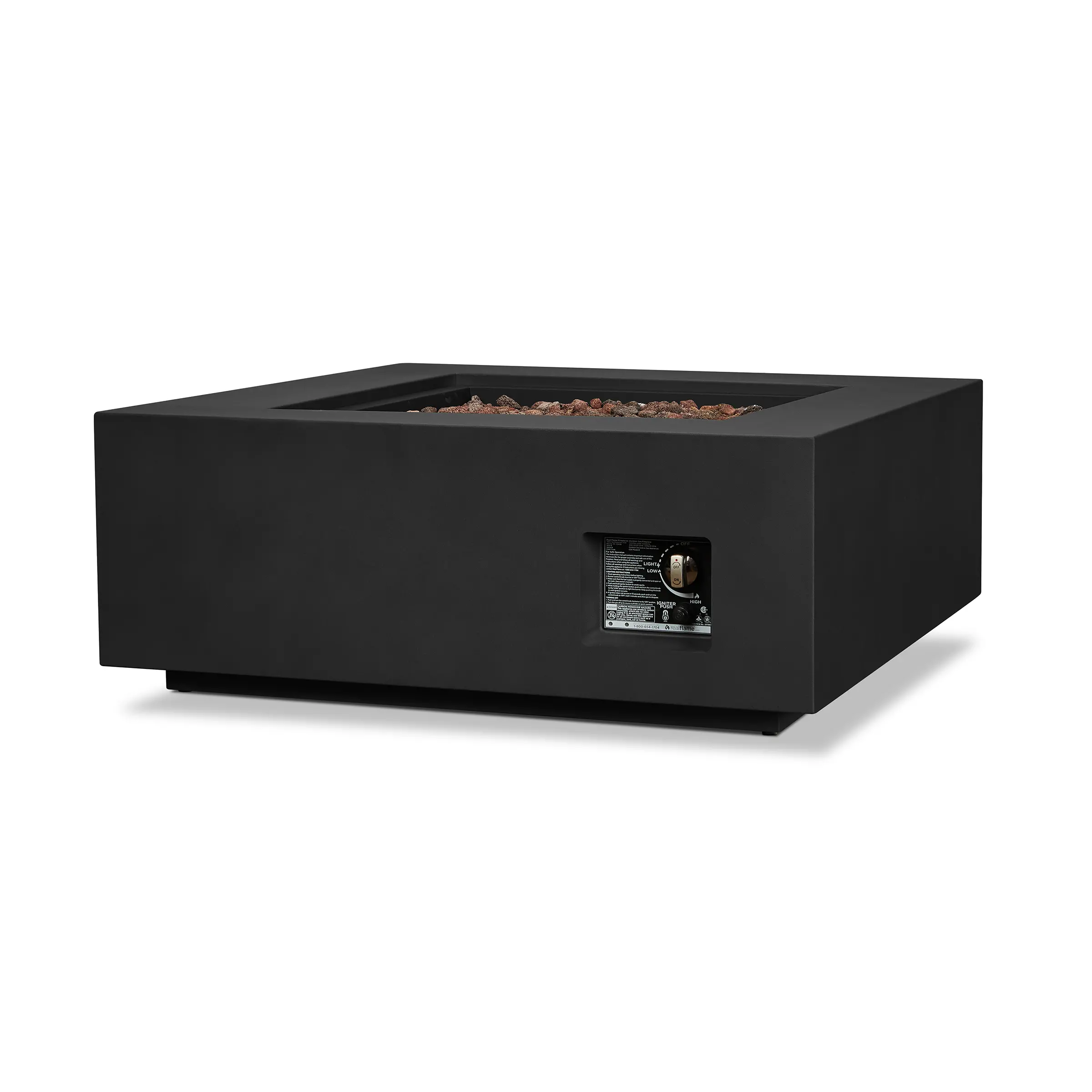 C9812LP-BLK Aegean 36 Square Steel Gas Fire Pit Table in Black-8