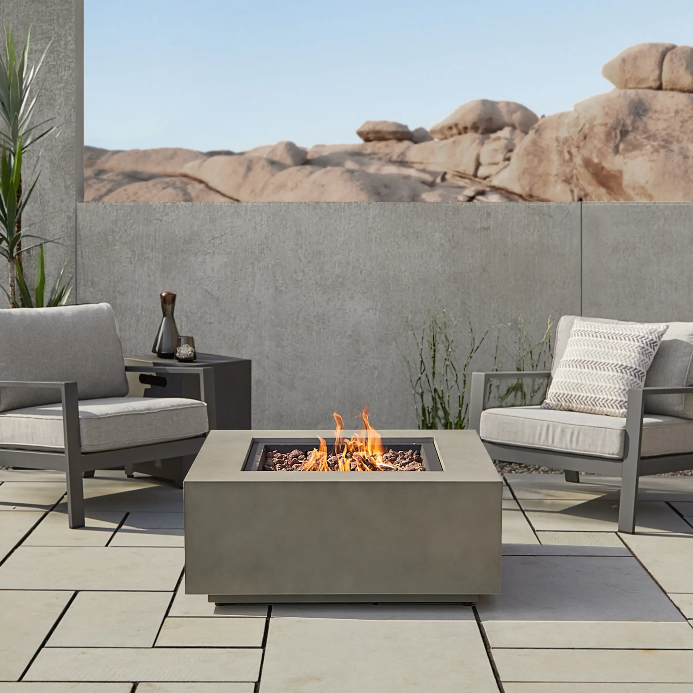 C9812LP-MGRY Aegean 36 Square Steel Gas Fire Pit Table in Mist Gray-2