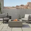 Aegean 36  Square Steel Gas Fire Pit Table in Mist Gray