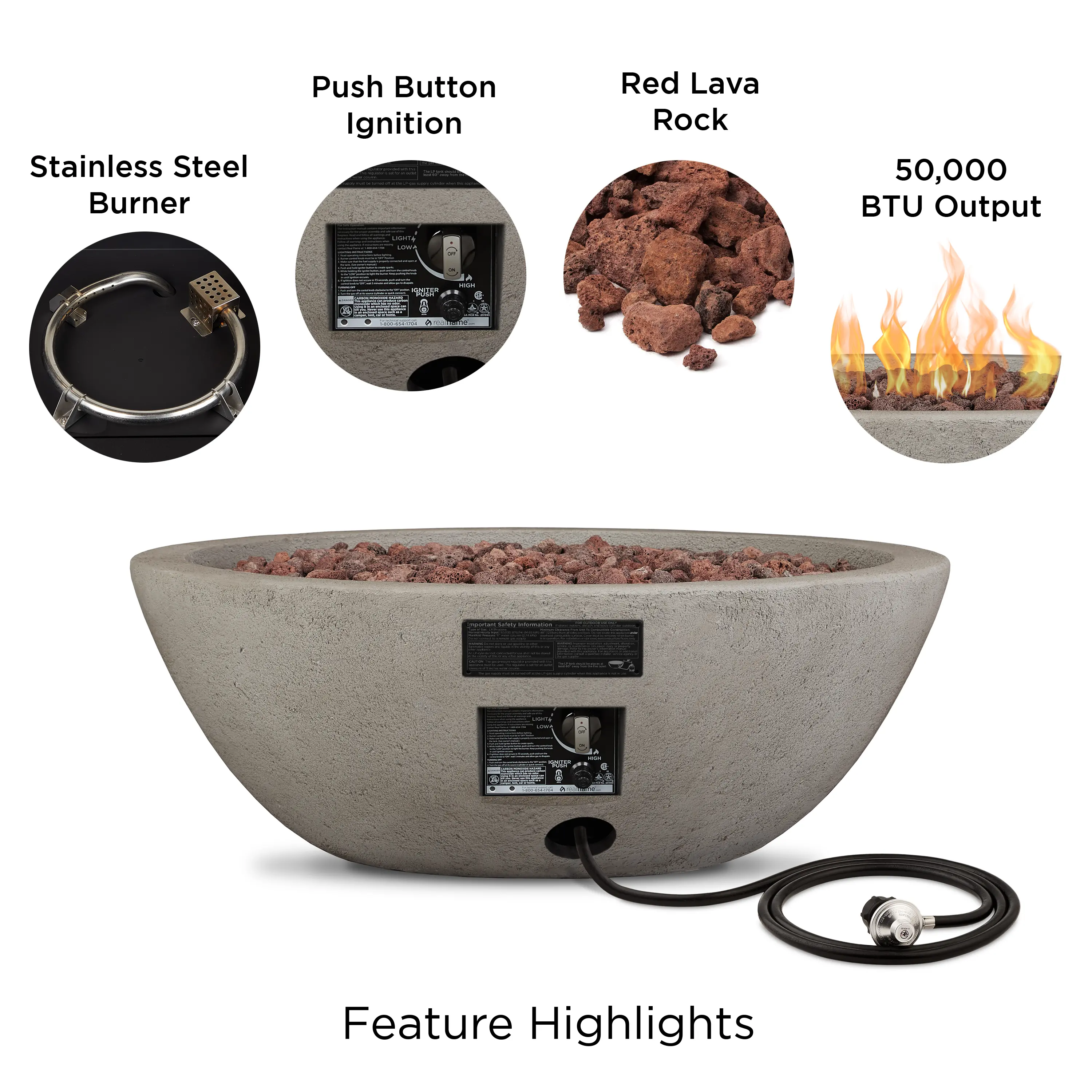 C539LP-GLG Riverside 36 Round Concrete Gas Fire Pit in Glacier Gray-5