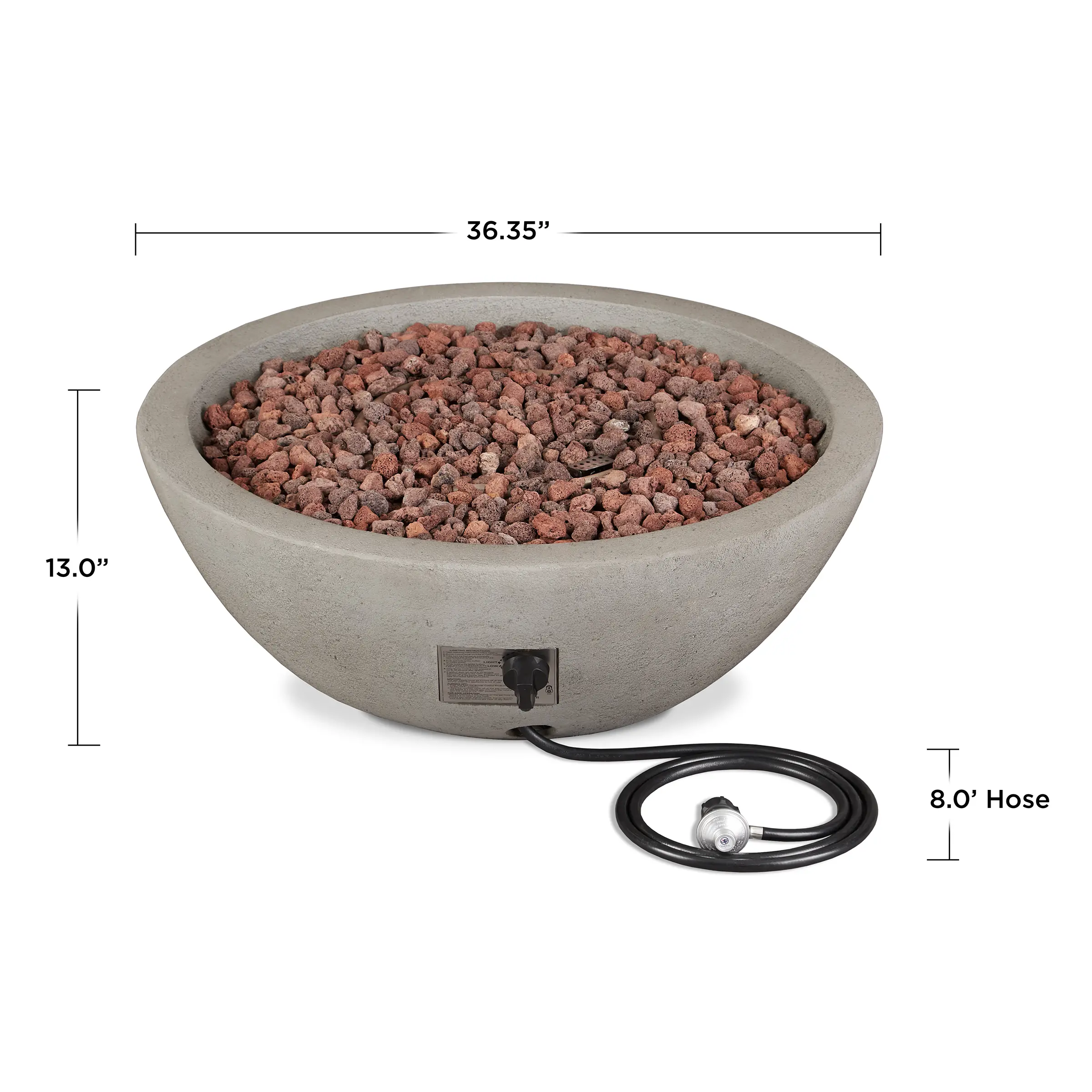 C539LP-GLG Riverside 36 Round Concrete Gas Fire Pit in Glacier Gray-8