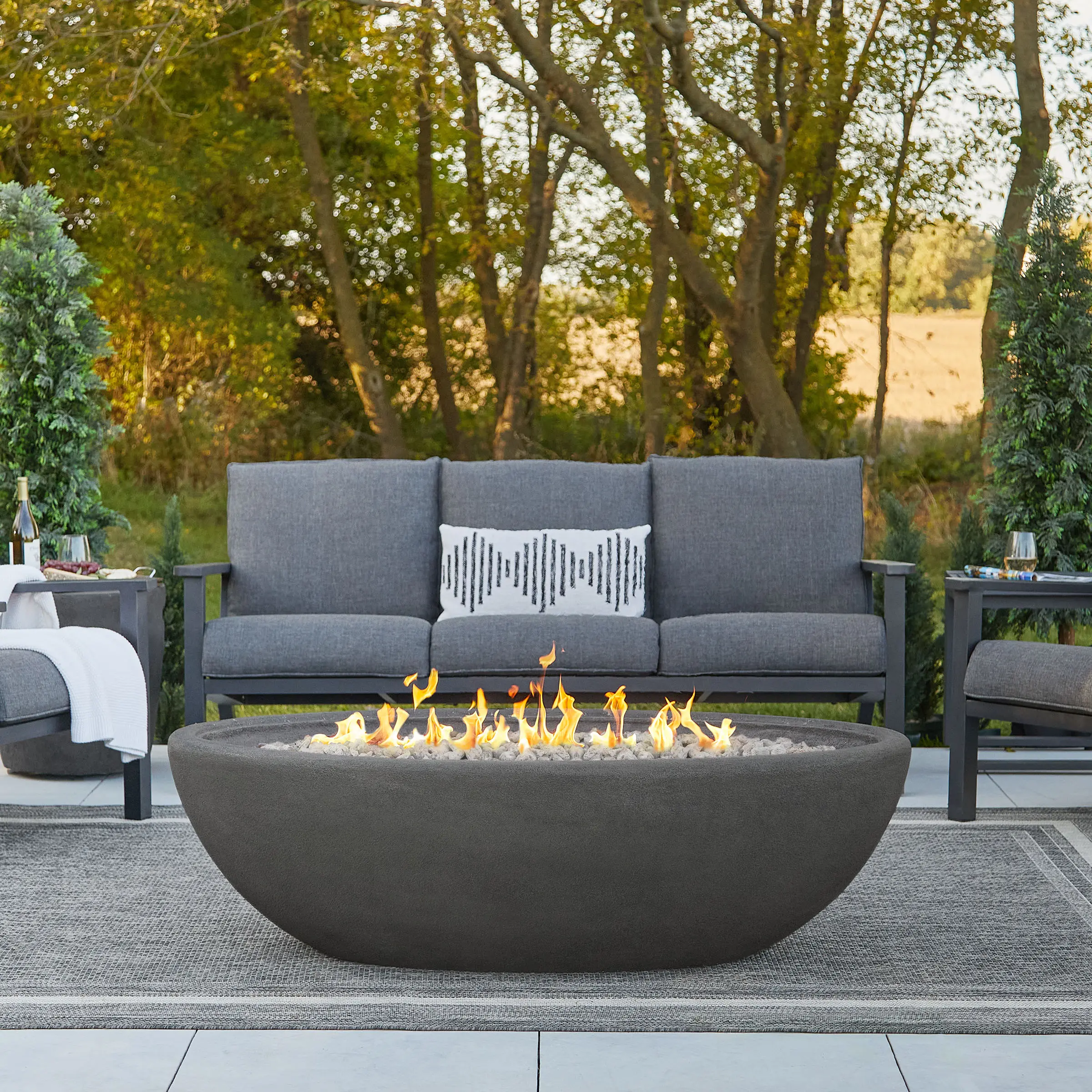 592LP-SHL Riverside 58 Oval Concrete Propane Fire Pit in Shale-1