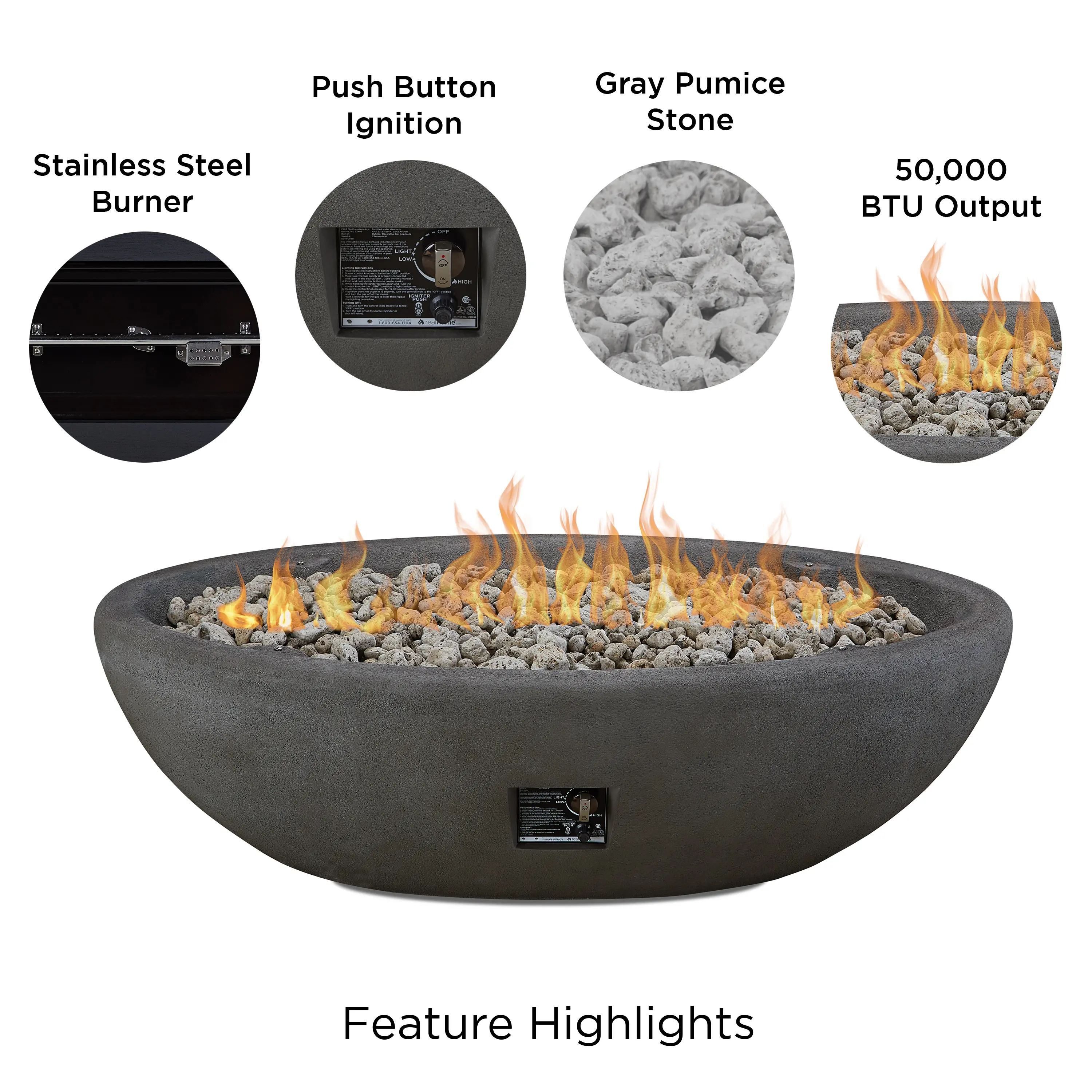 592LP-SHL Riverside 58 Oval Concrete Propane Fire Pit in Shale-3