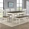Joanna Brown and Off-White 6 Piece Dining Set