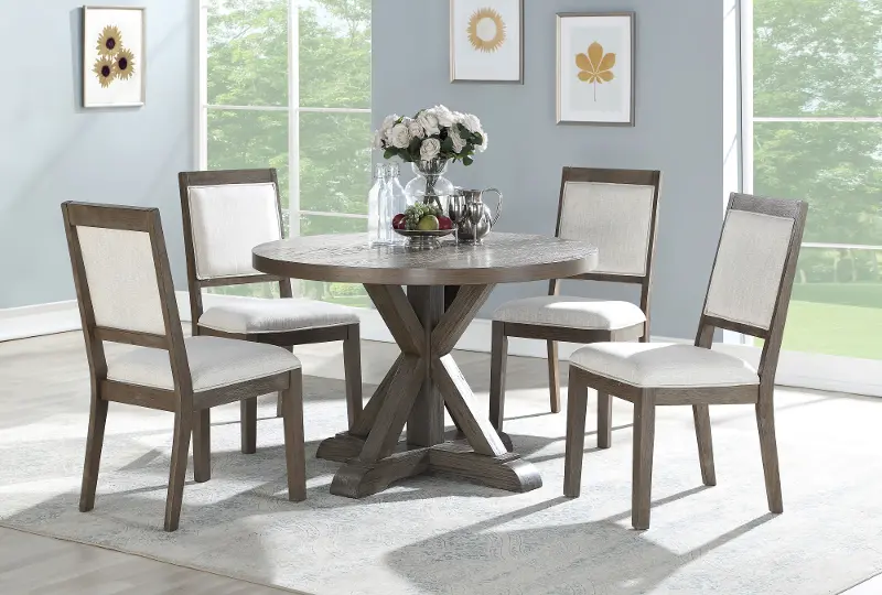 Molly Washed Gray 5 Piece Dining Set