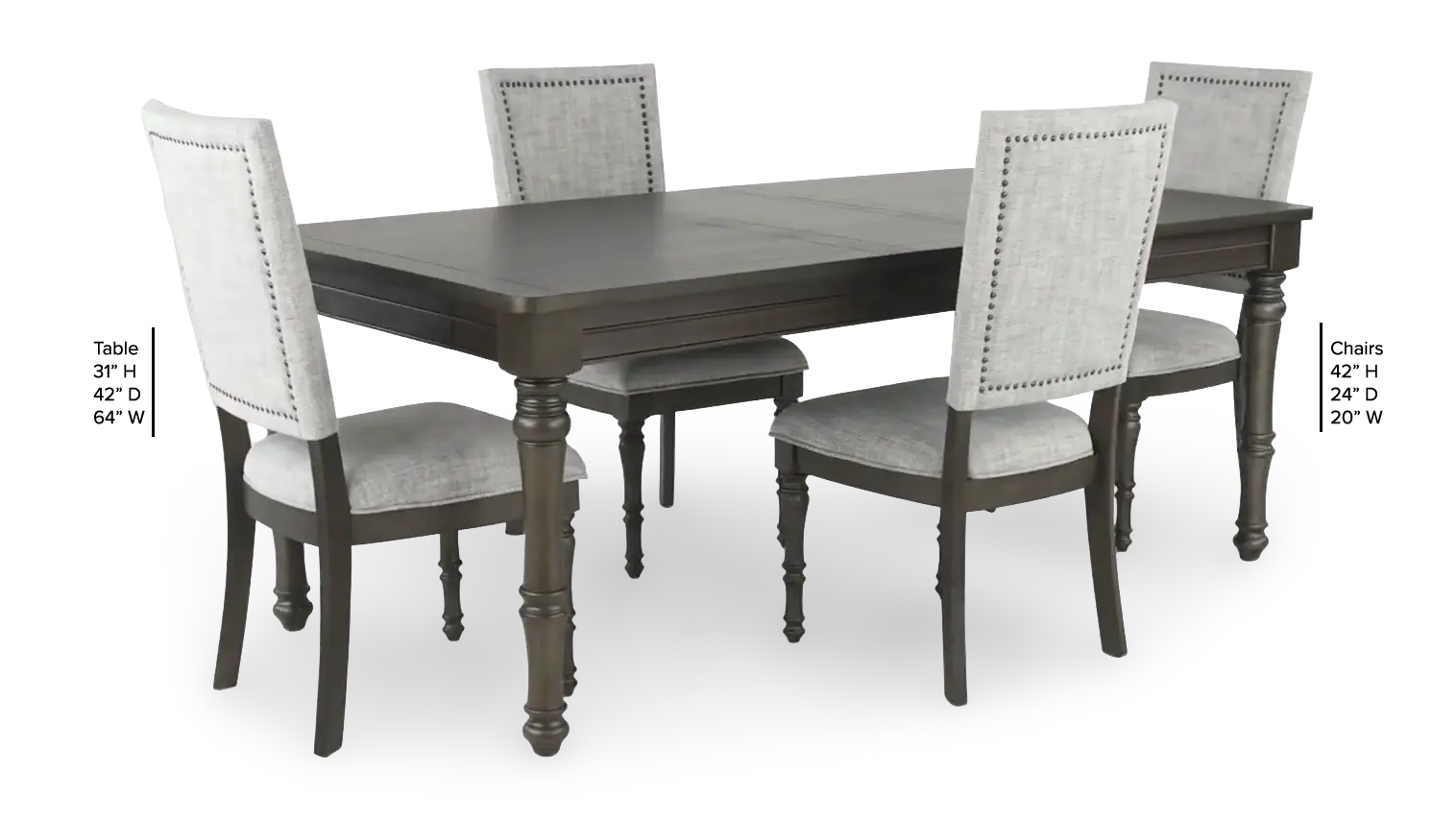 Linnett Gray 5 Piece Dining Set-3