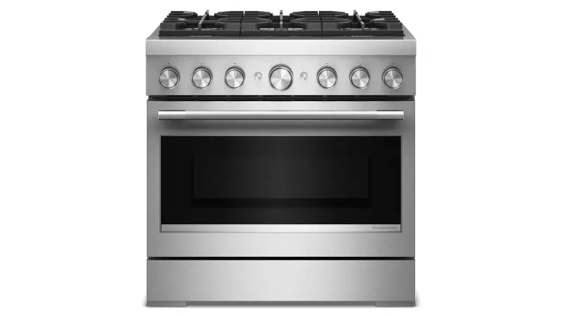 KitchenAid 5.1 Cu Ft Dual Fuel Single Oven Range - Stainless Steel
